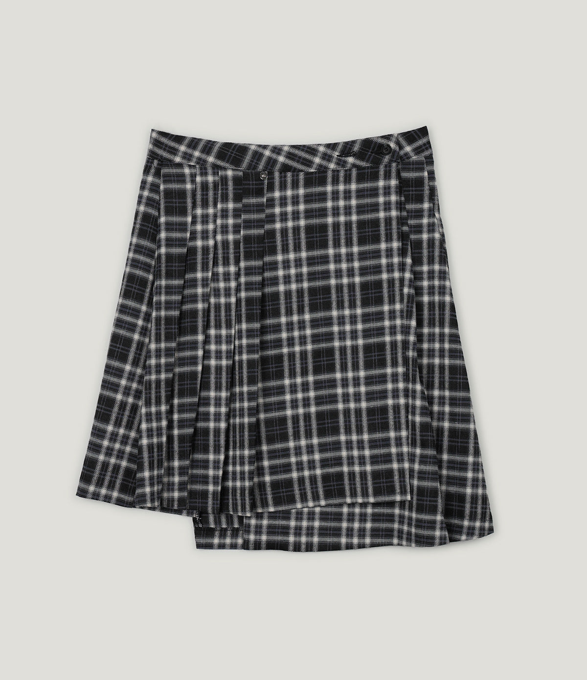 [TWEE] Noha Check Pleated Midi Wrap Skirt