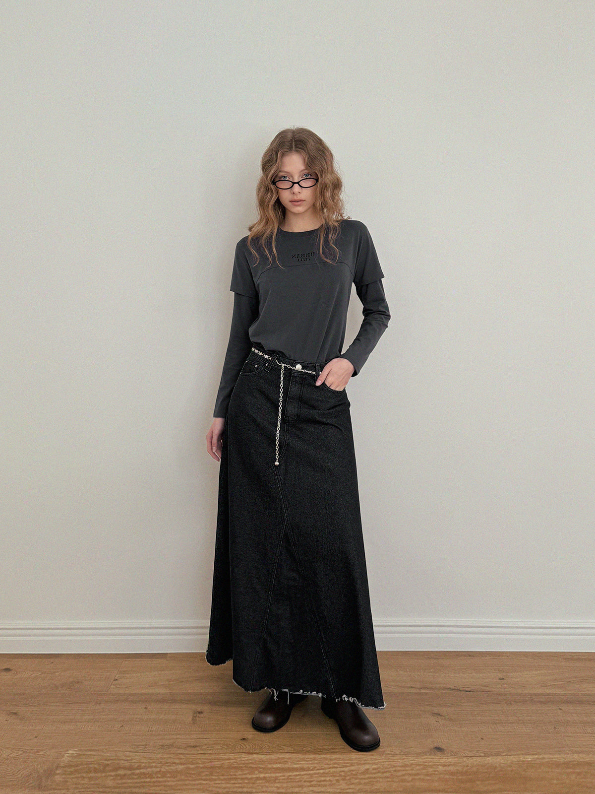 [TWEE] Neville Denim Maxi Long Skirt