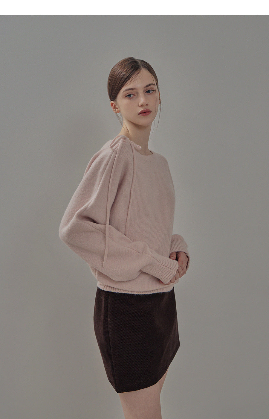 [TWEE] Haiti shoulder ribbon knit