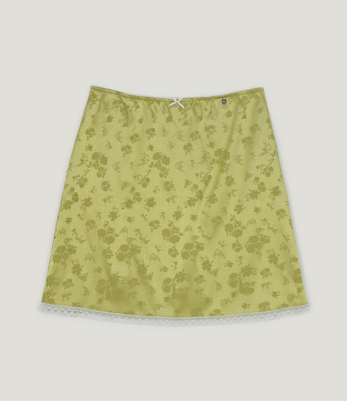 [TWEE] Divet flower satin banding midi skirt