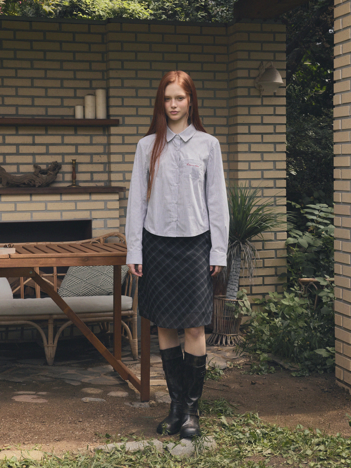 [TWEE] Lonté Stripe Embroidered Pocket Shirt