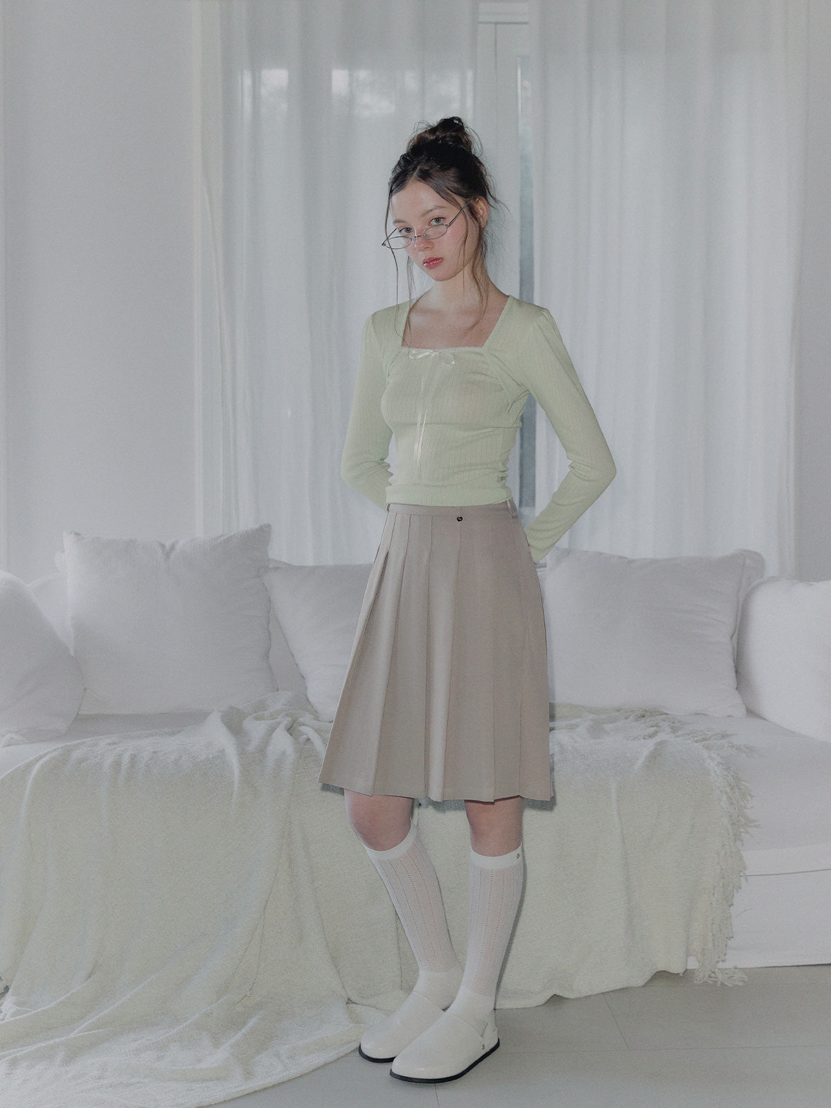 [TWEE] Colson 波蕾若系带蕾丝长袖T恤