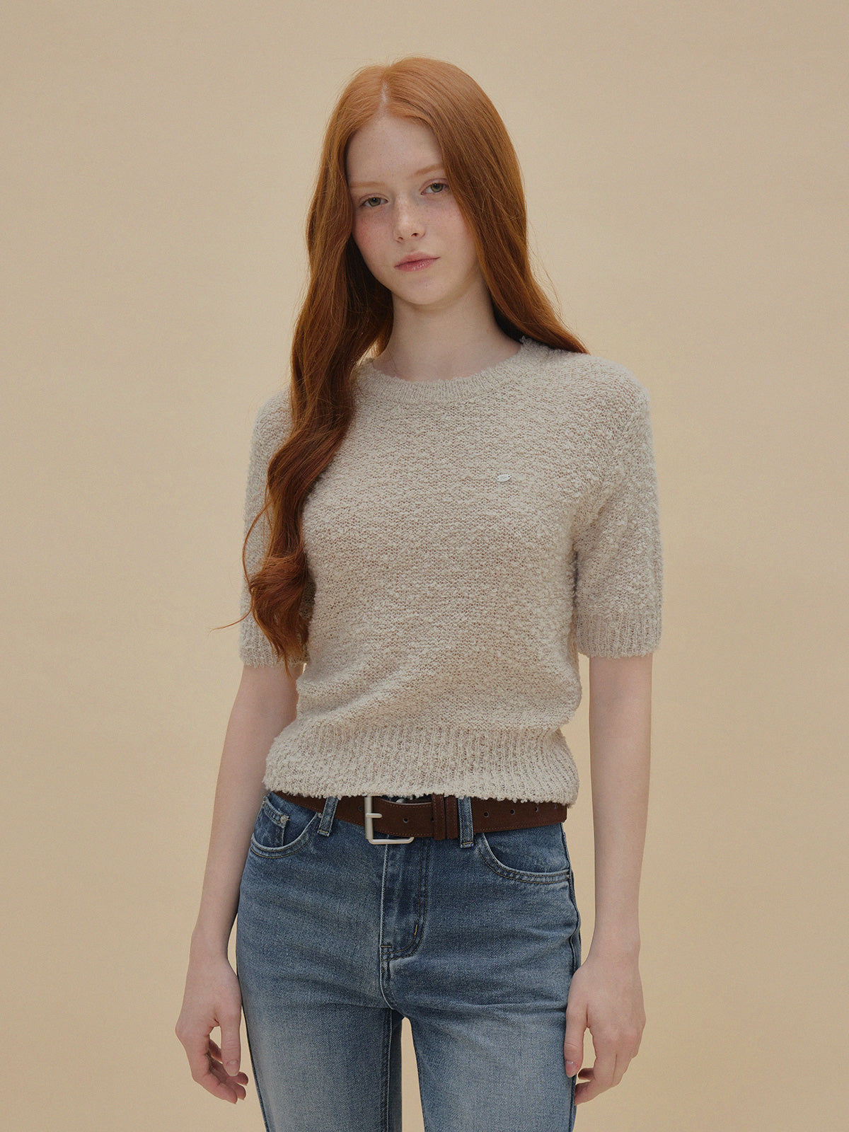 【TWEE】Orit Bouclé Short Sleeve Knit