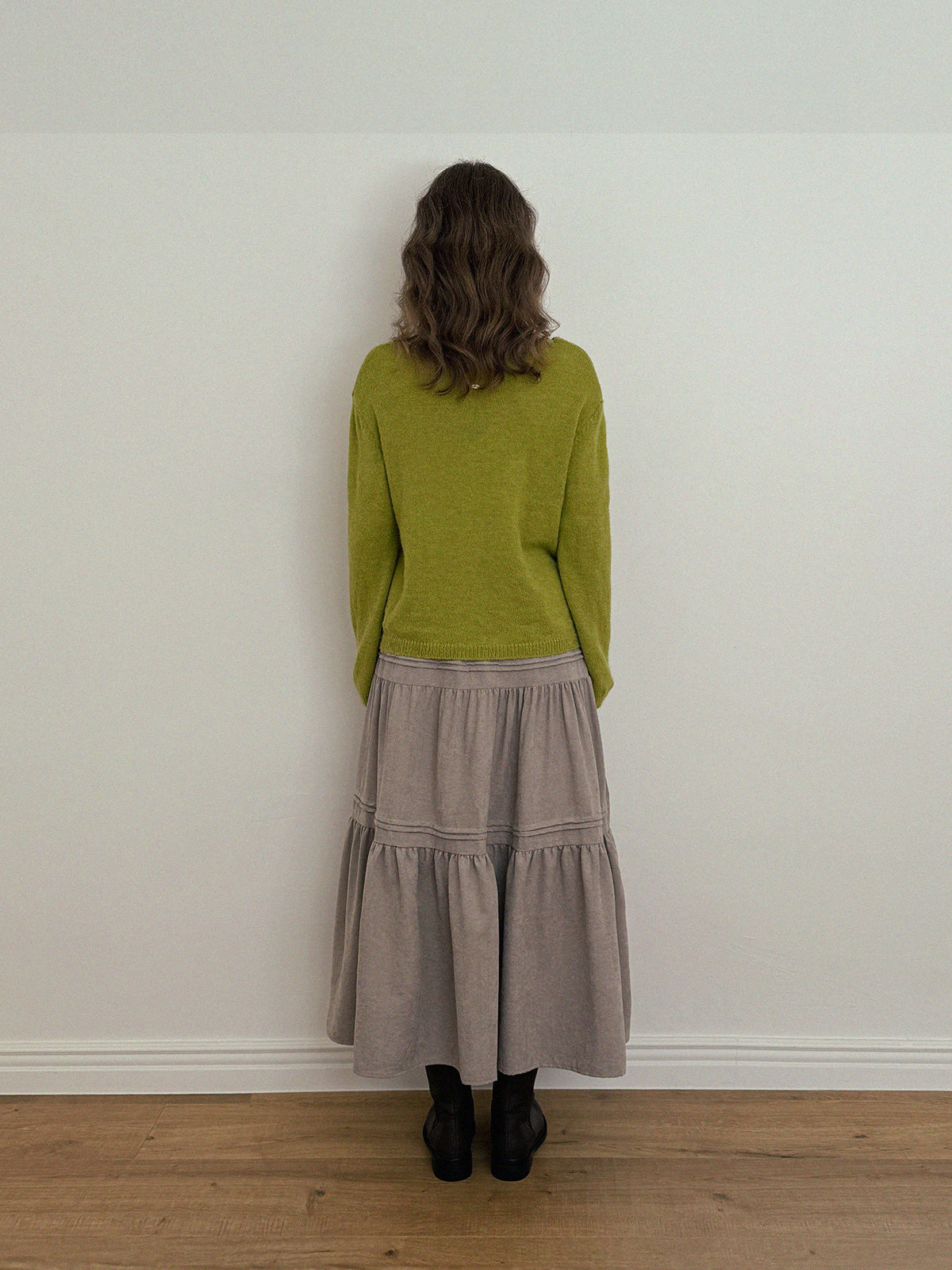 [TWEE] Roer Suede Frill Long Skirt