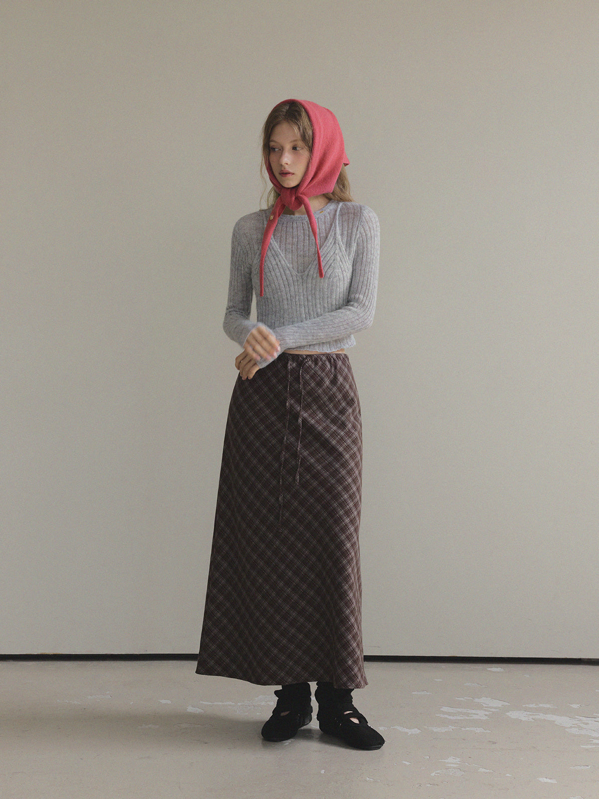 [TWEE] Conel Layered Crop Long-Sleeve Knit