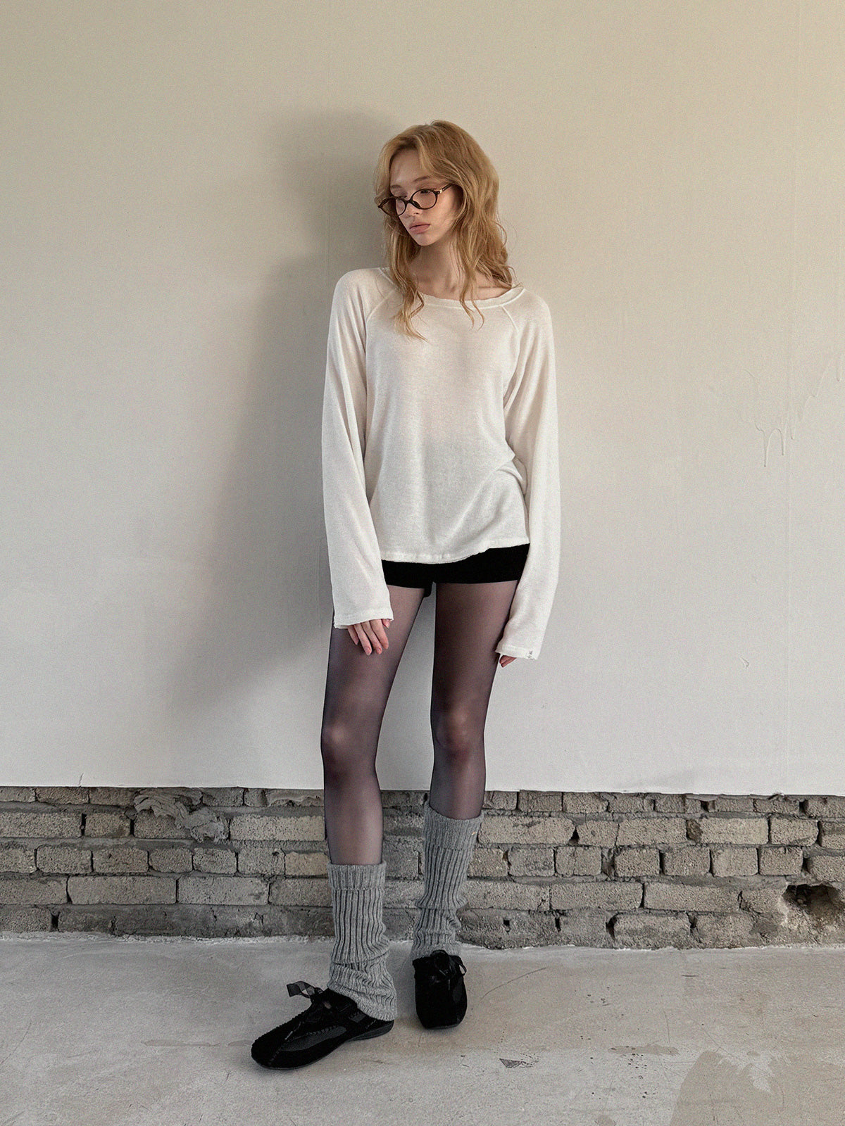 [TWEE] Ringed Raglan Raw-Edge Langarmshirt