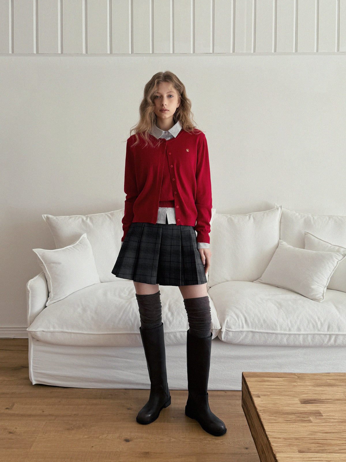 [TWEE] Ringard Knit Sleeveless Top & Cardigan Set