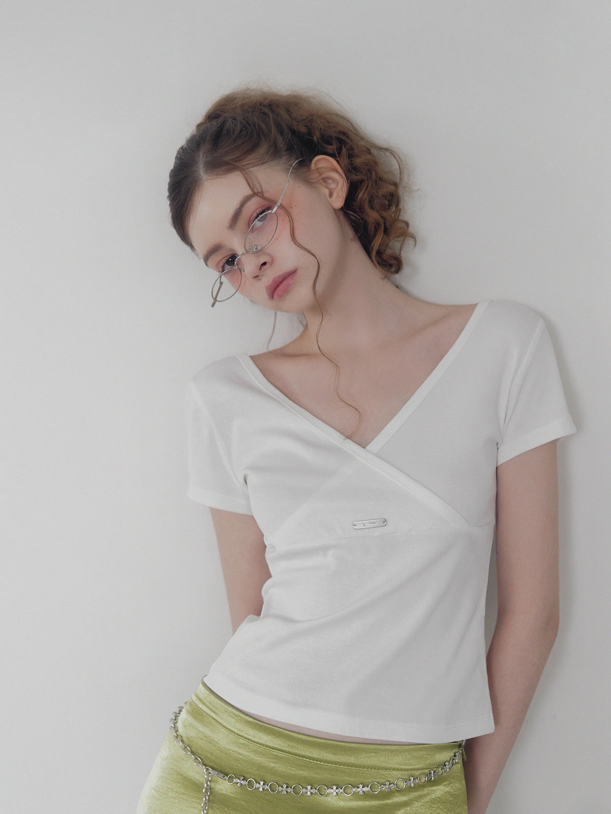 [TWEE] Palet v wrap short sleeve t-shirt