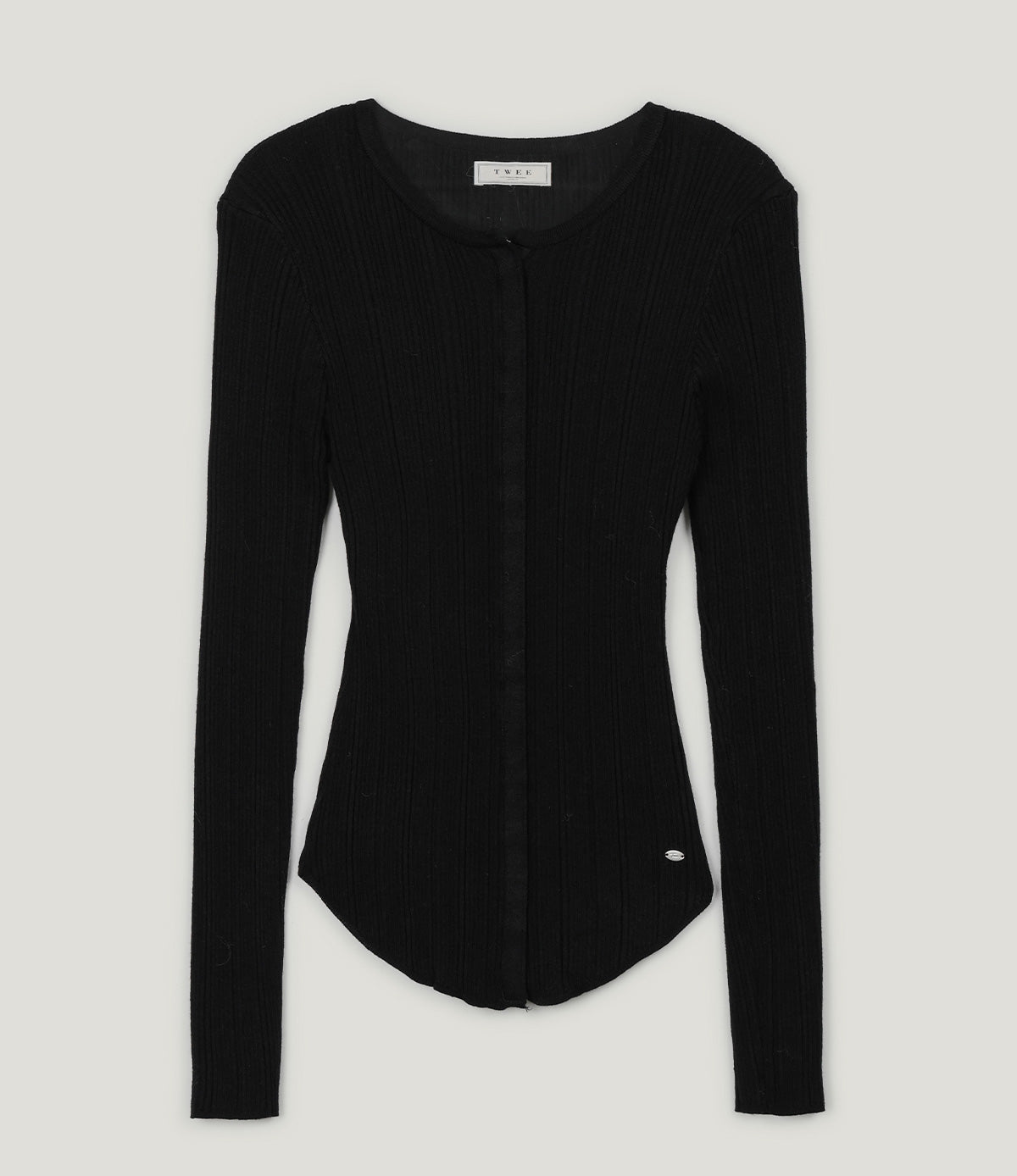 [TWEE] Lingtwo Pulsante Nascosto Maglia Sottile