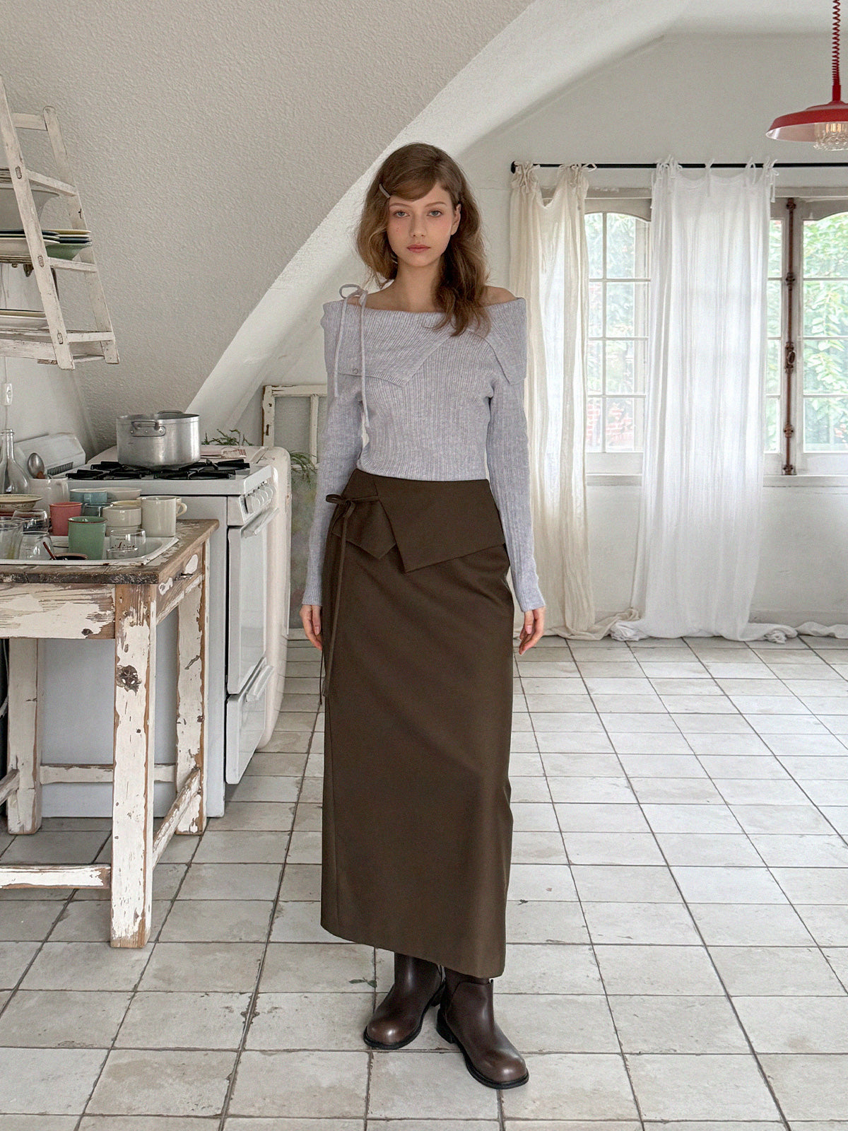 【TWEE】Áo Len Dây Đeo Trễ Vai Robin