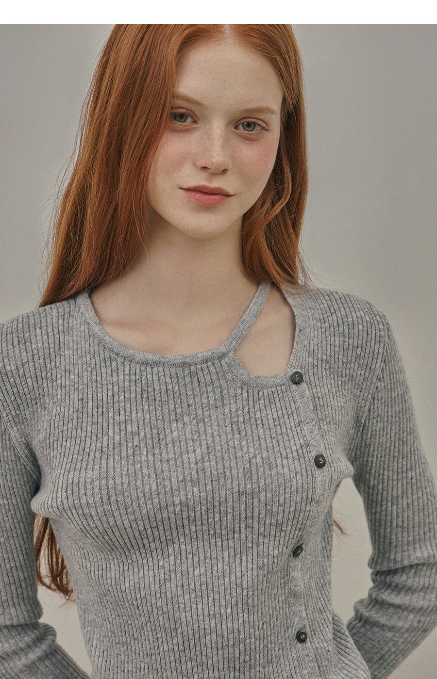 [TWEE] Erchi Cutoff Button Knit