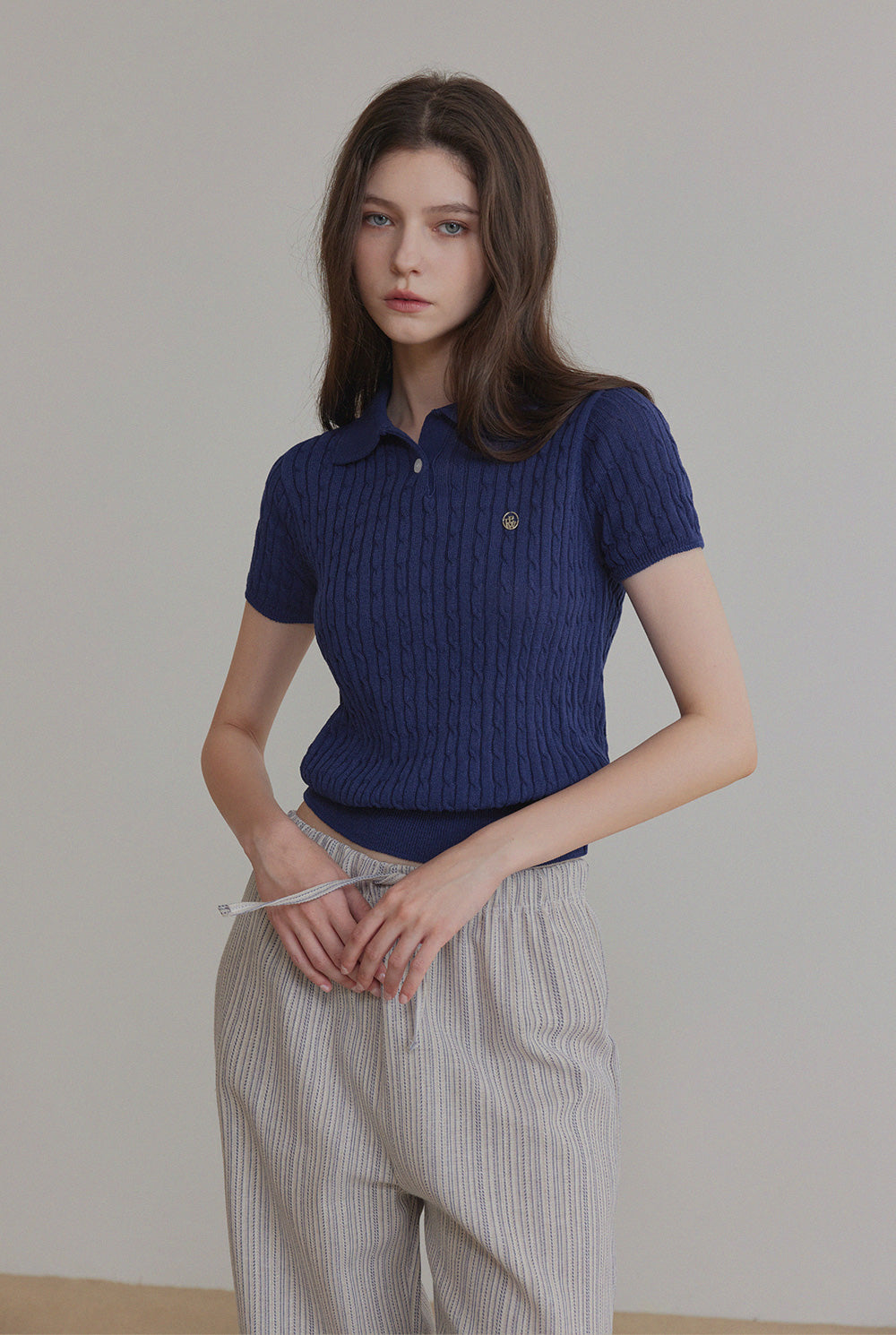 [TWEE] Blze Collared Short-Sleeve Knit