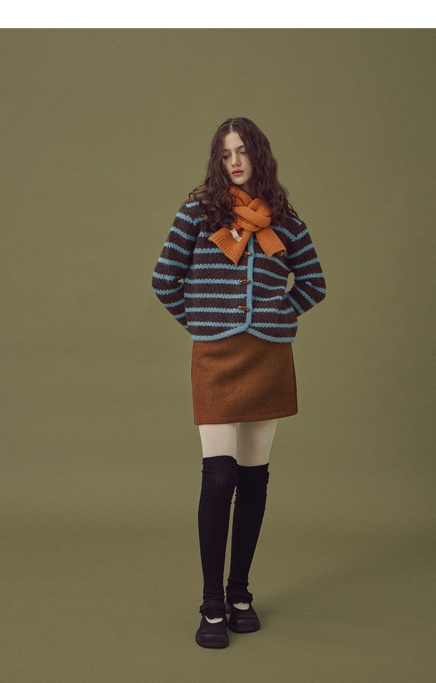 [TWEE] Mulan Stripe Color-block Cardigan