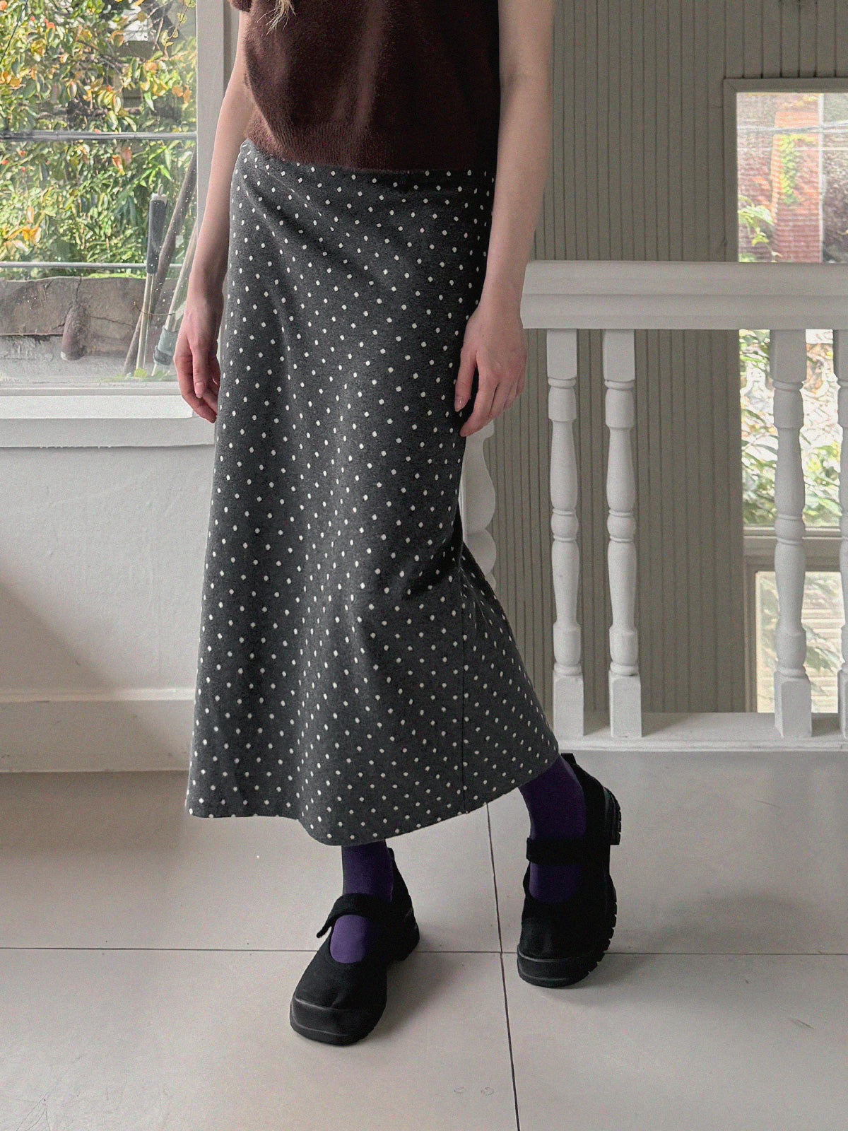 [TWEE] Váy Dài Linto Chấm Bi