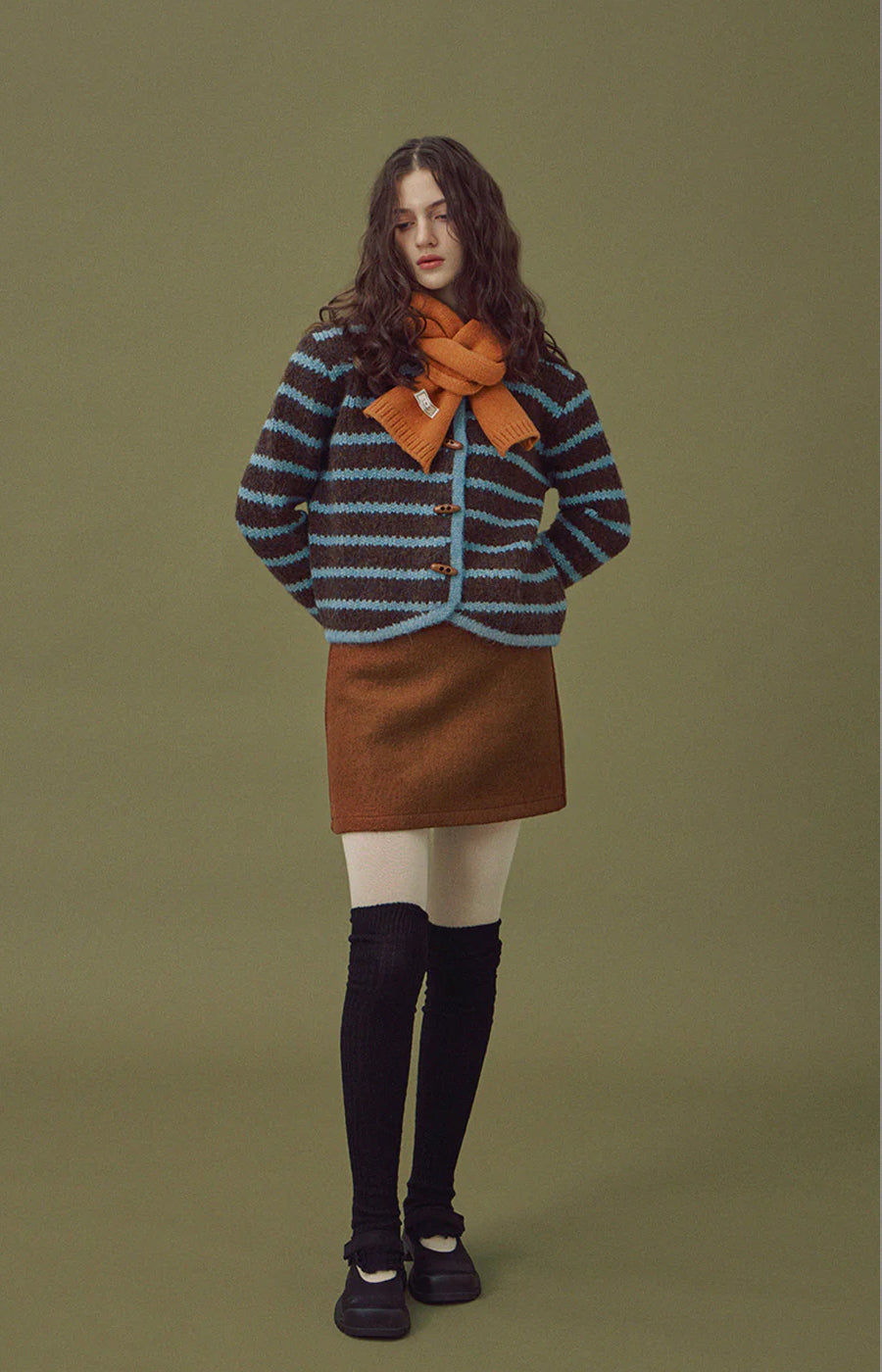 [TWEE] Mulan Stripe Color-block Cardigan