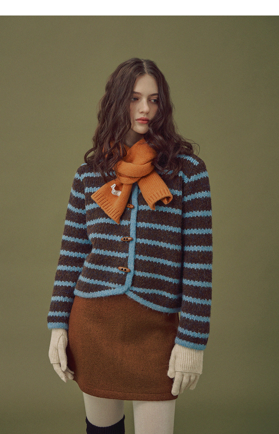 [TWEE] Mulan Stripe Color-block Cardigan