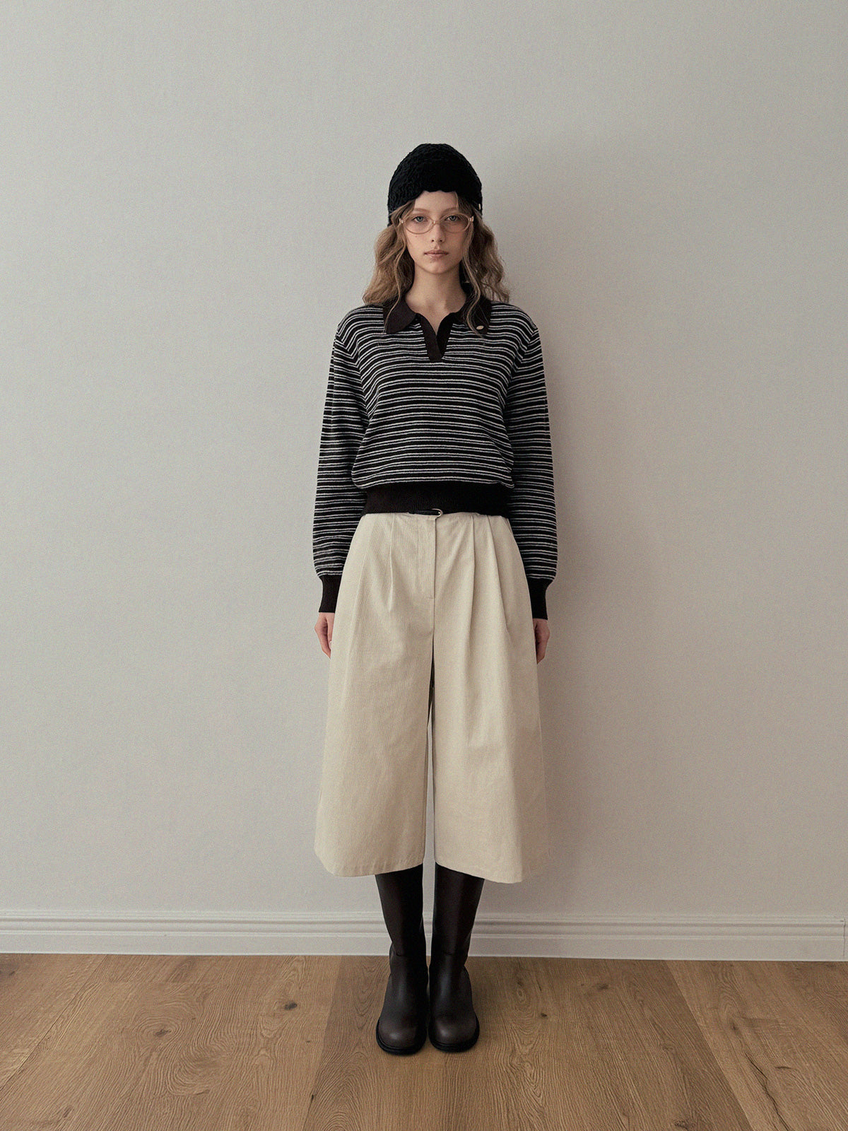 [TWEE] Ulzen Corduroy Pintuck Bermuda Pants