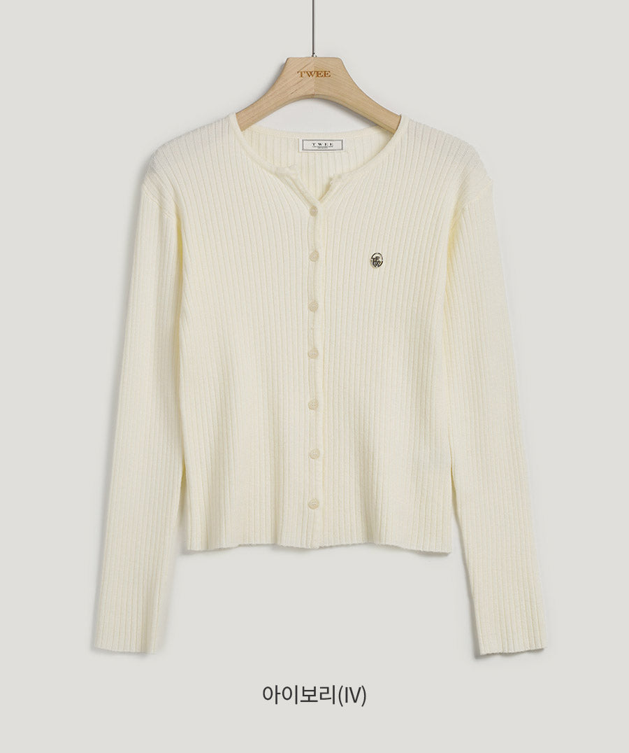 [TWEE] Elvid Symbol Ribbed Cardigan