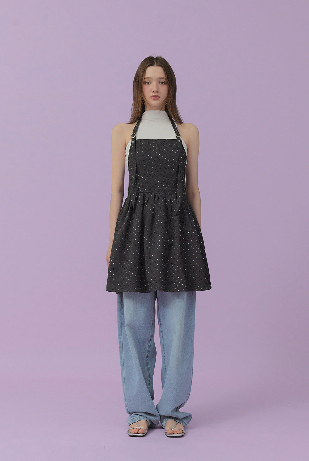 [TWEE] Nisbin Mini Dot Halter Neck Dress