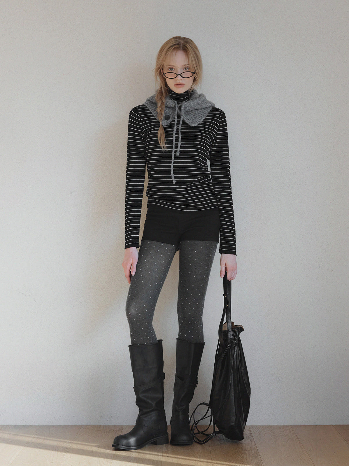 [TWEE] Ople Stripe Rollkragen-Stricktop