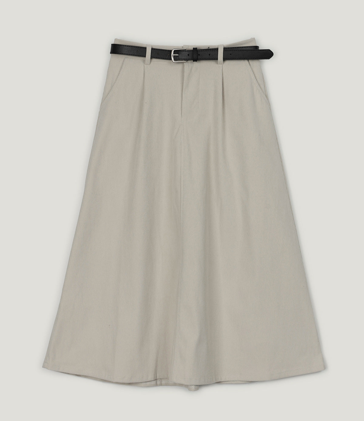 [TWEE] 포튼 코듀로이 플레어 롱 스커트 (벨트 세트)