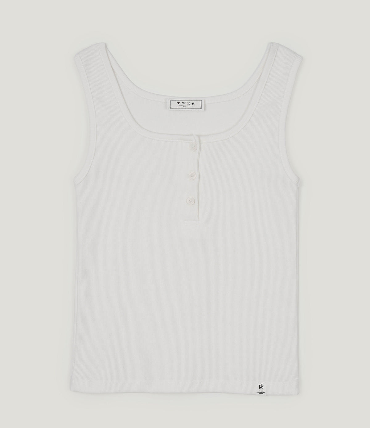 [TWEE] Perkin Ribbed Button Sleeveless Top