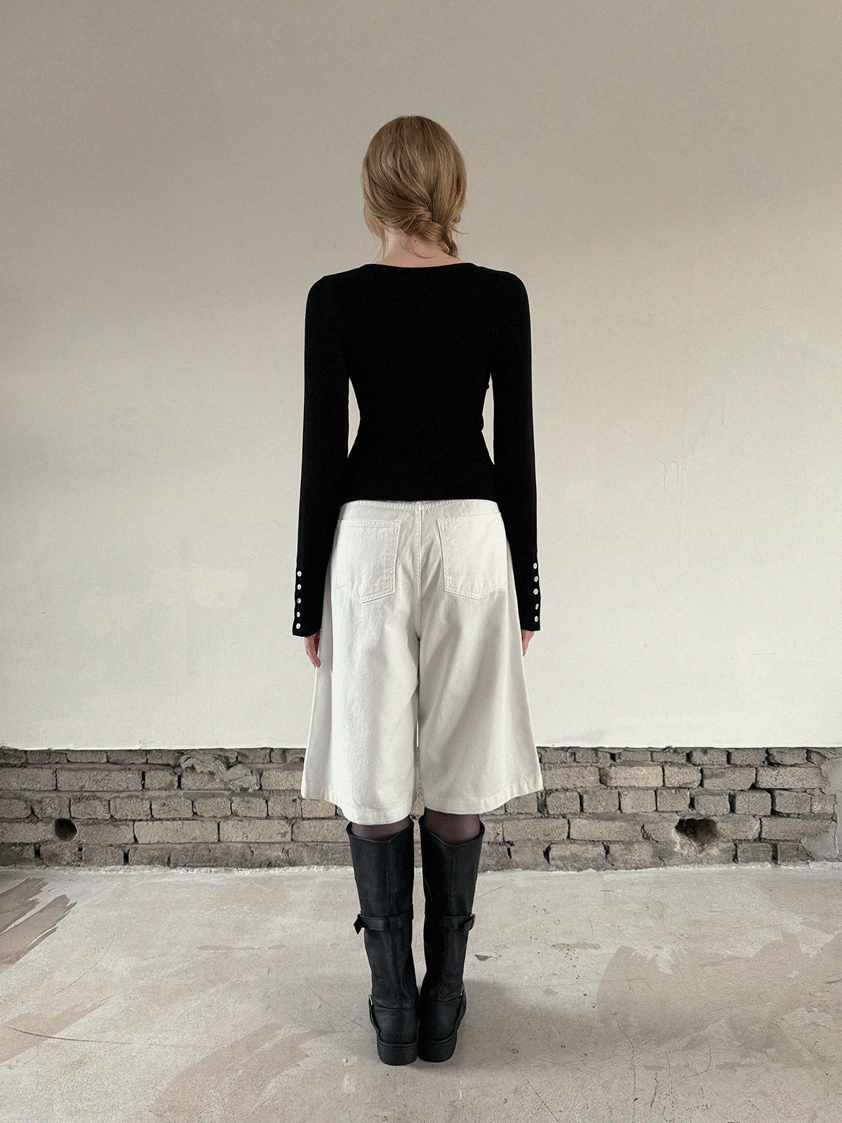 [TWEE] Nfeed Ärmel-Knopf Langarmshirt