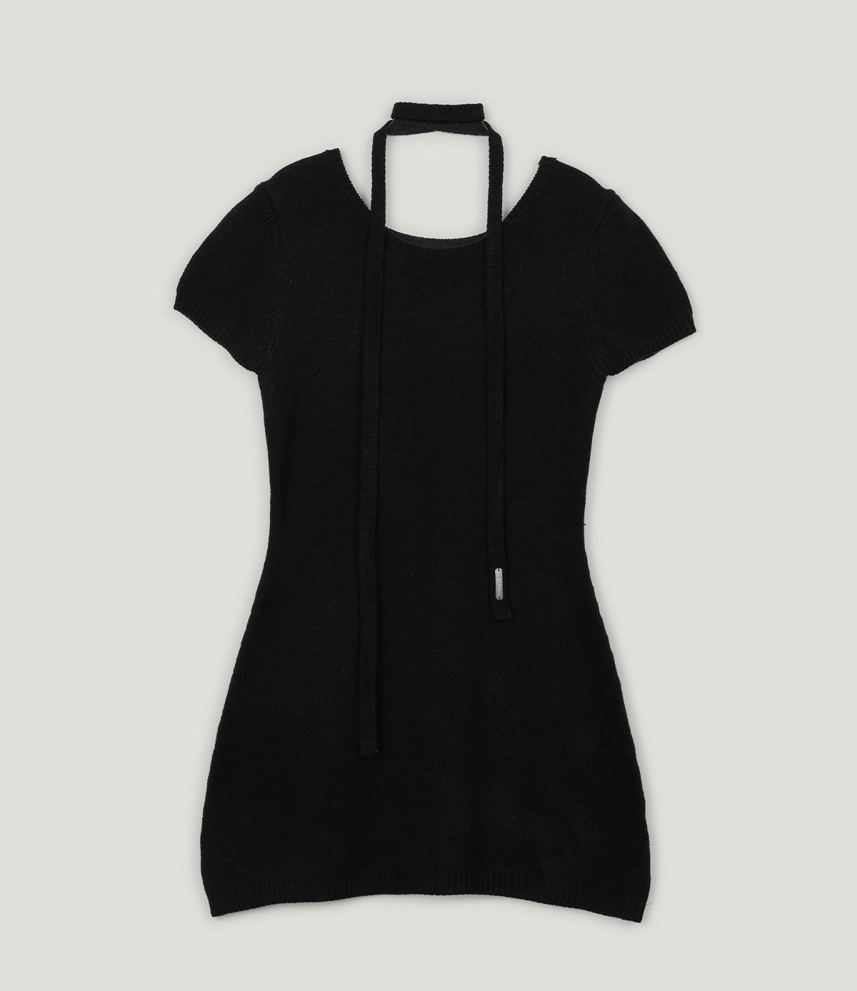 [TWEE] Eton Knit Short-Sleeve Mini Dress (Strap Set)