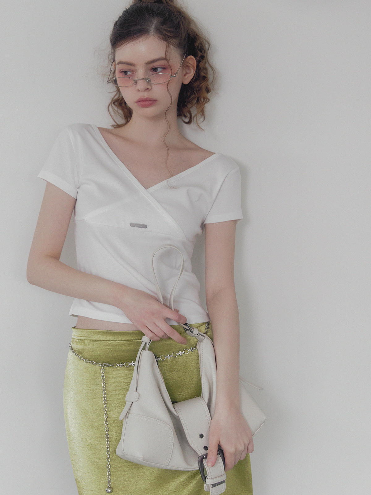 [TWEE] Palet v wrap short sleeve t-shirt