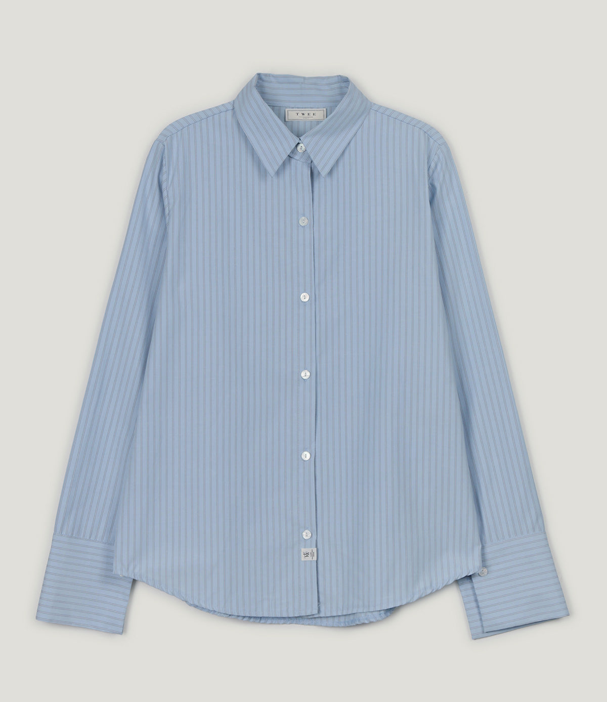 [TWEE] Hughes Stripe Cuffs Long-Sleeve Shirt