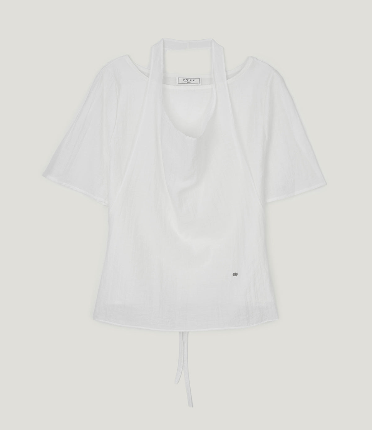 [TWEE] Ind halter neck sleeveless & short sleeve blouse set