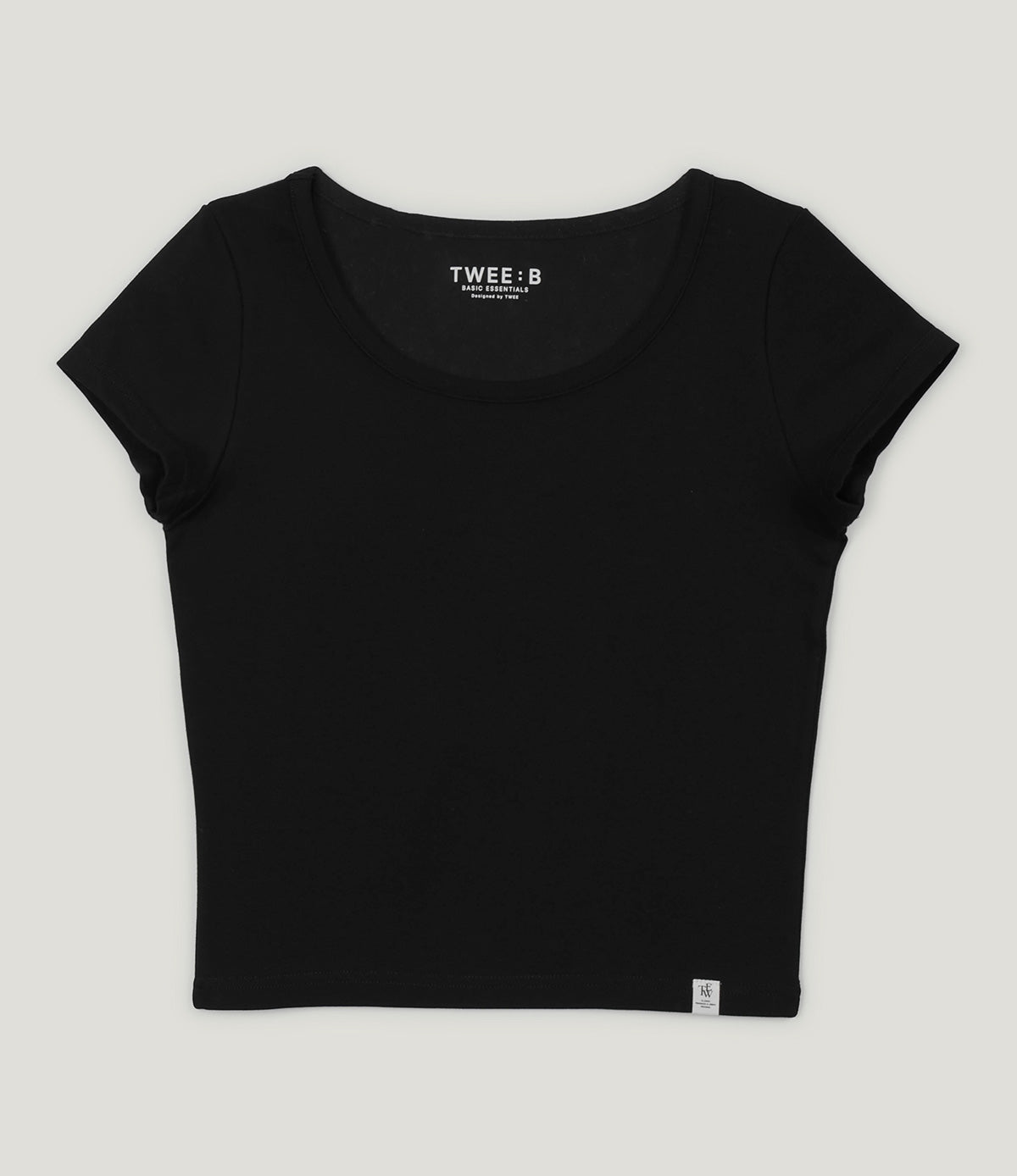 [TWEE] Elite Basic U-Neck Crop Tee