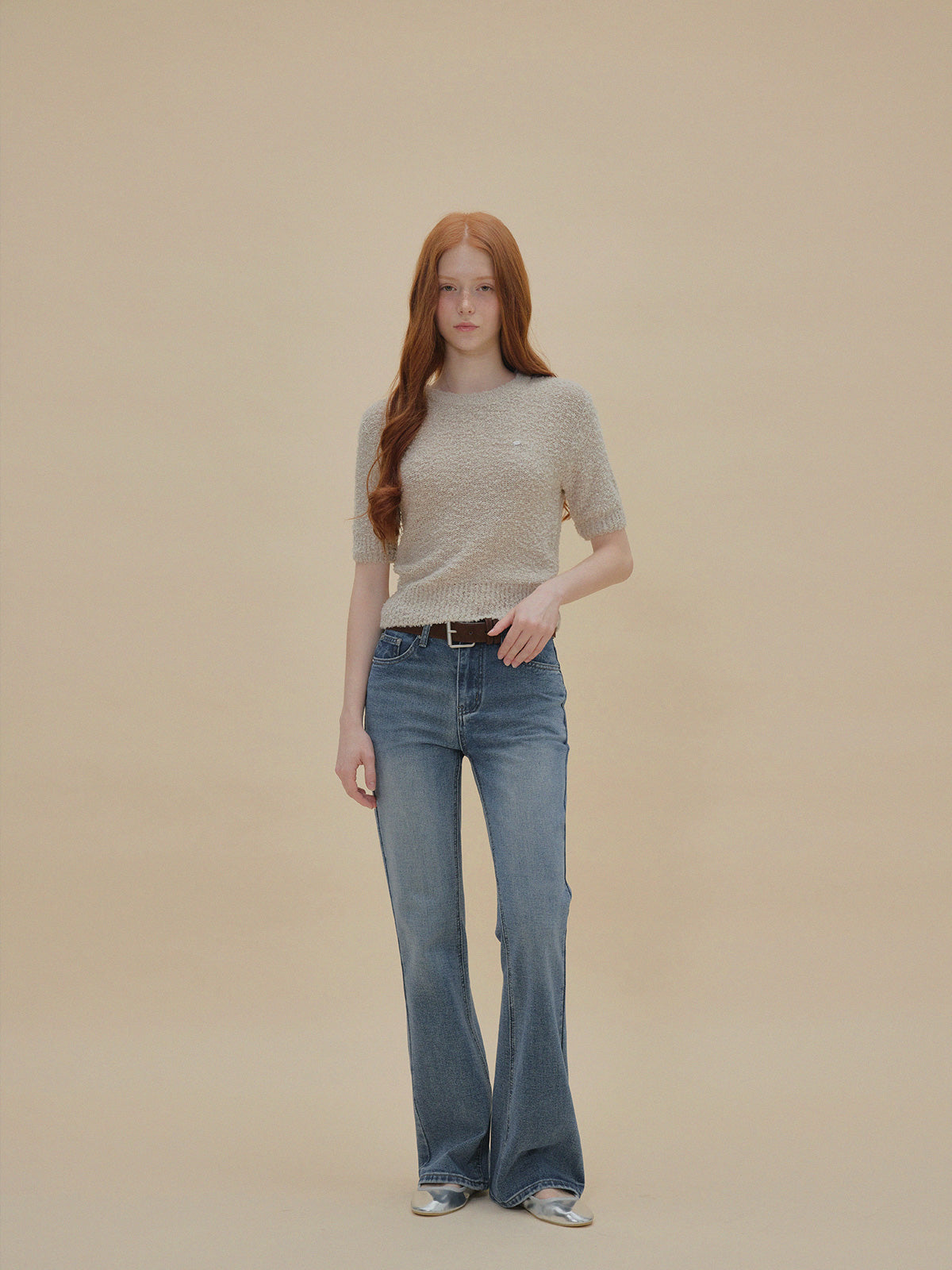 【TWEE】Orit Bouclé Short Sleeve Knit