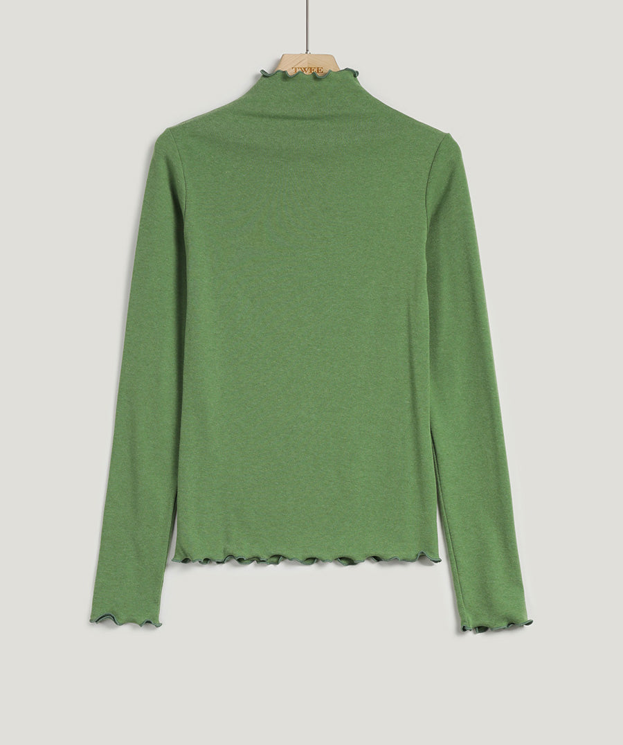 [TWEE] Ciris Wool Frill Turtleneck T-shirt