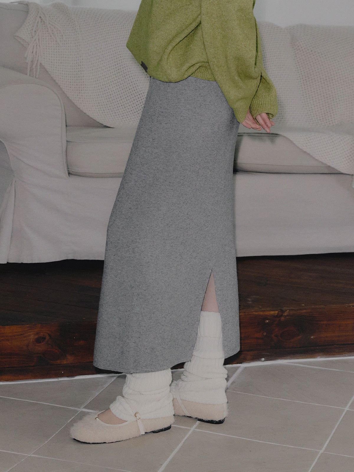 [TWEE] Told Knit Banding Skirt