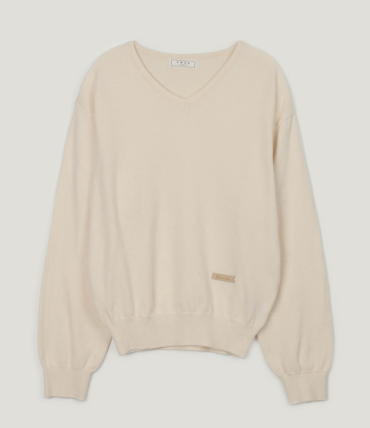 [TWEE] Dallen V-Neck Loose Fit Long Sleeve Knit