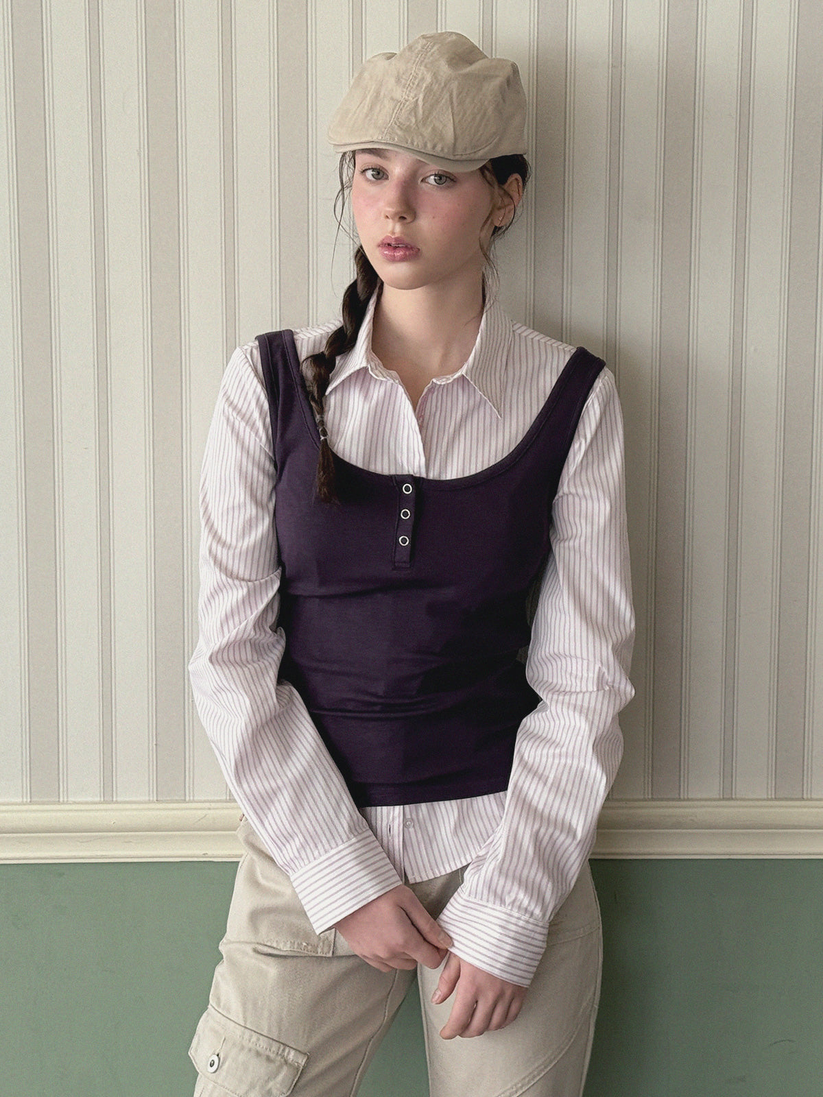 [TWEE] Norman Snap-Button Sleeveless Top