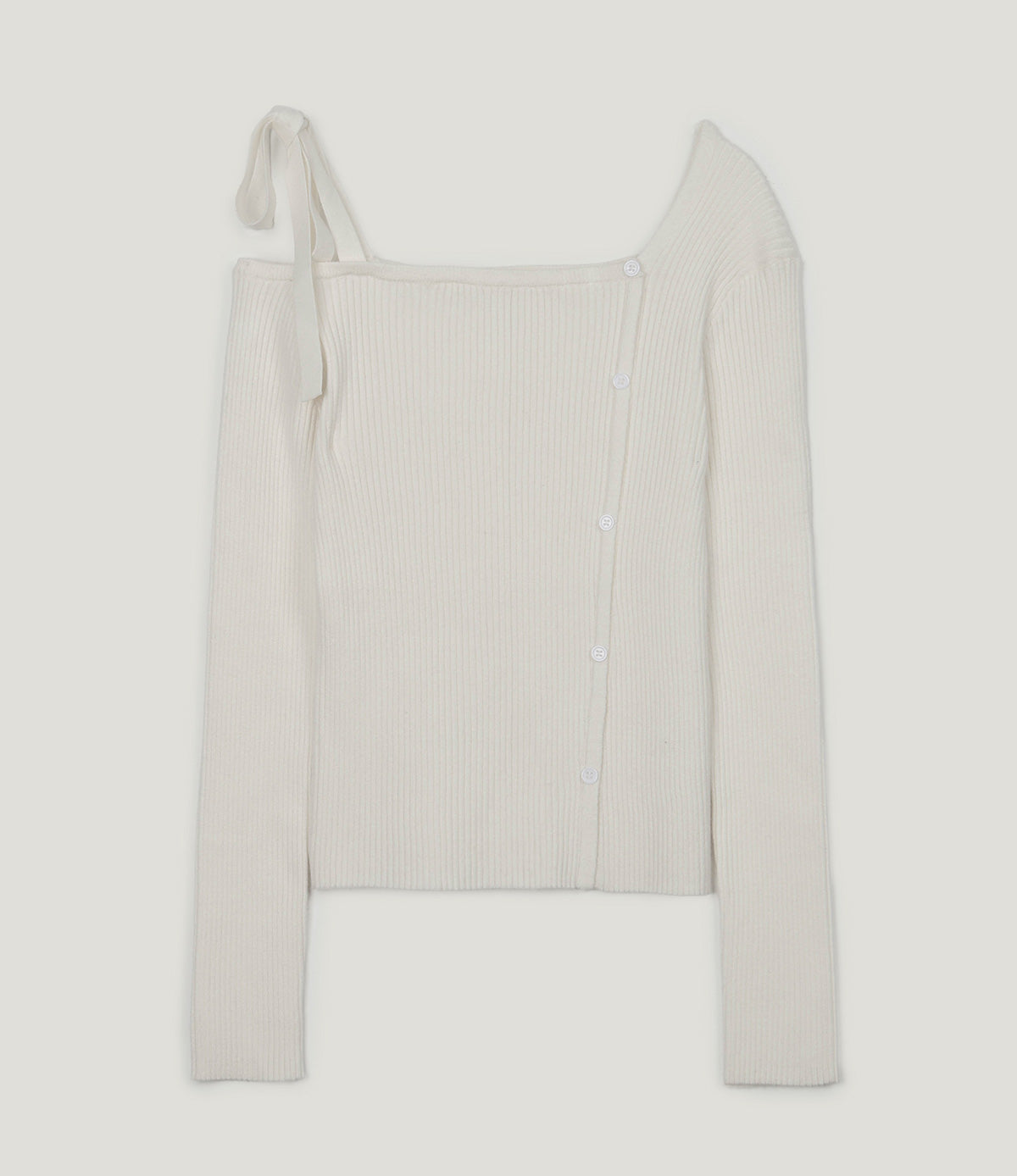 [TWEE] Morica Asym Off-Shoulder Long Sleeve Knit