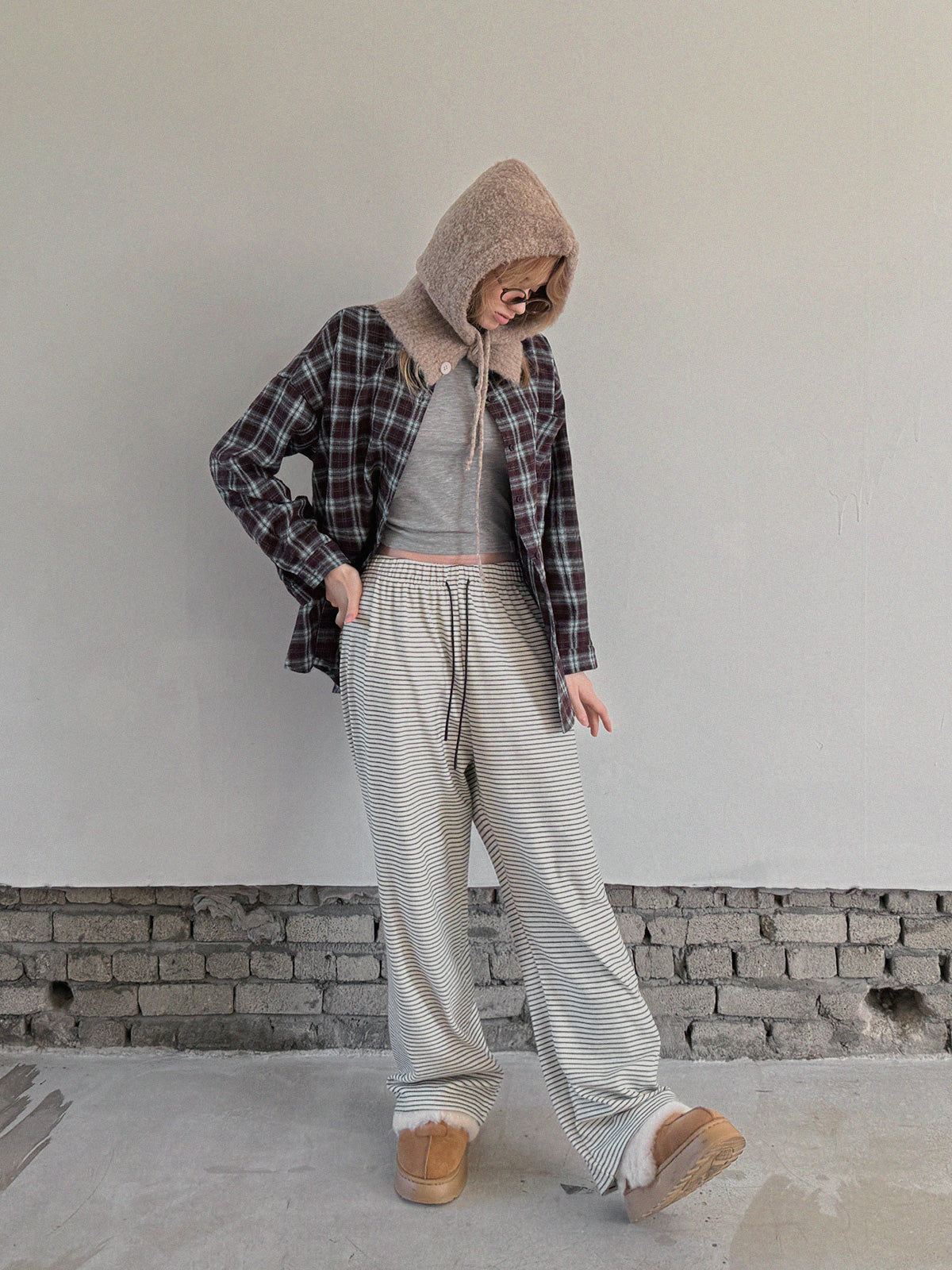 [TWEE] Riet Check Oversized Hemd