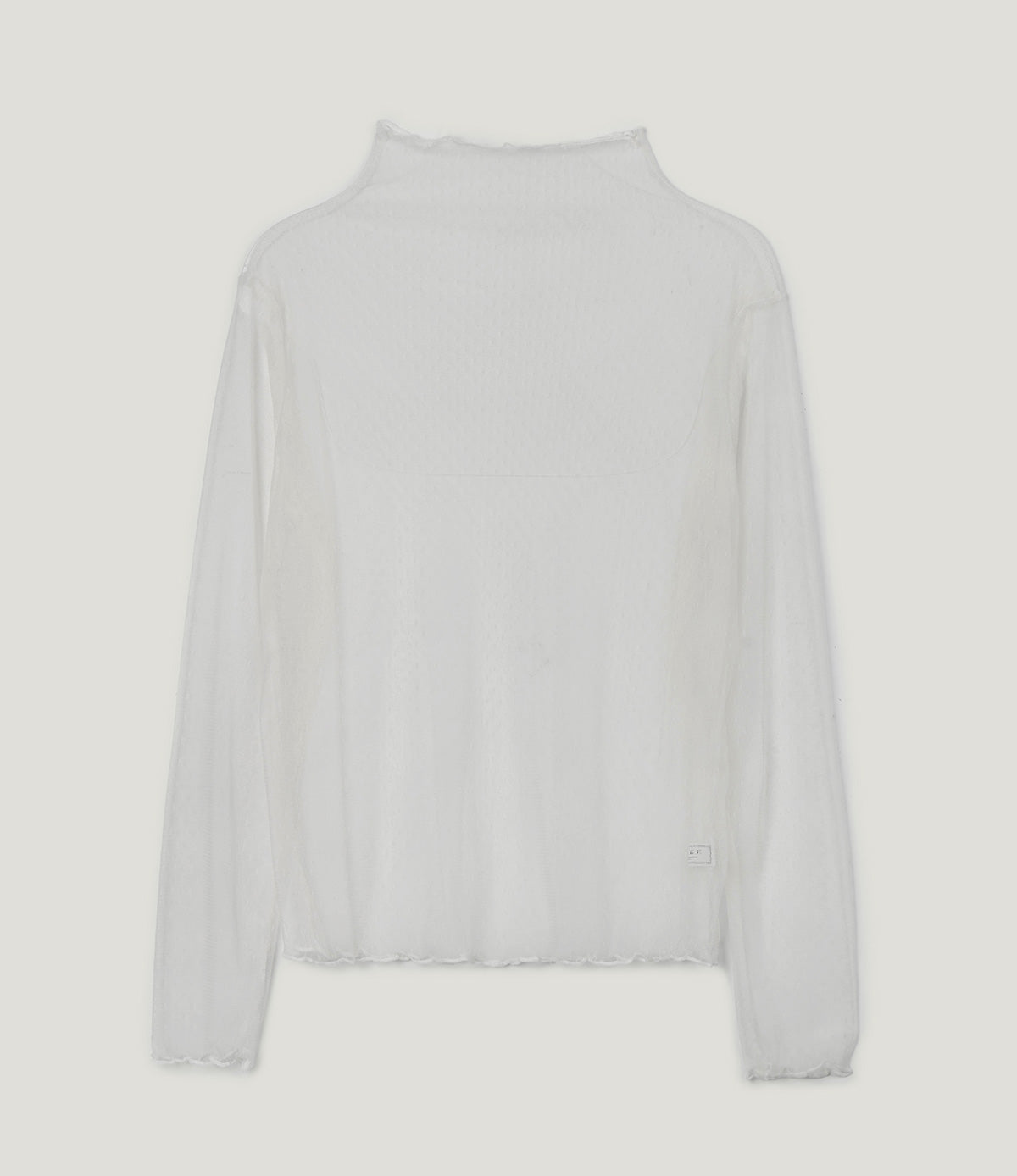 [TWEE] Juden Sheer Wave Mock-Neck T-Shirt