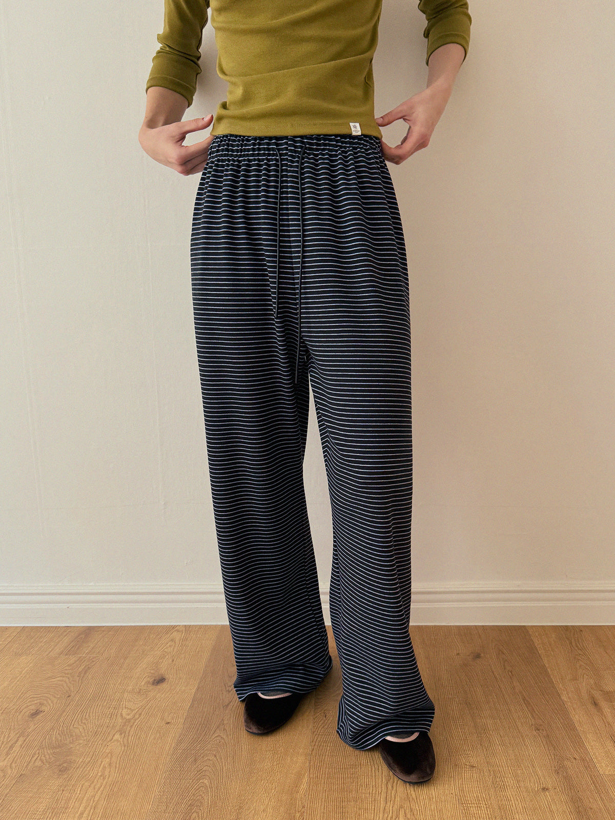[TWEE] Gren Stripe Banding Long Pants