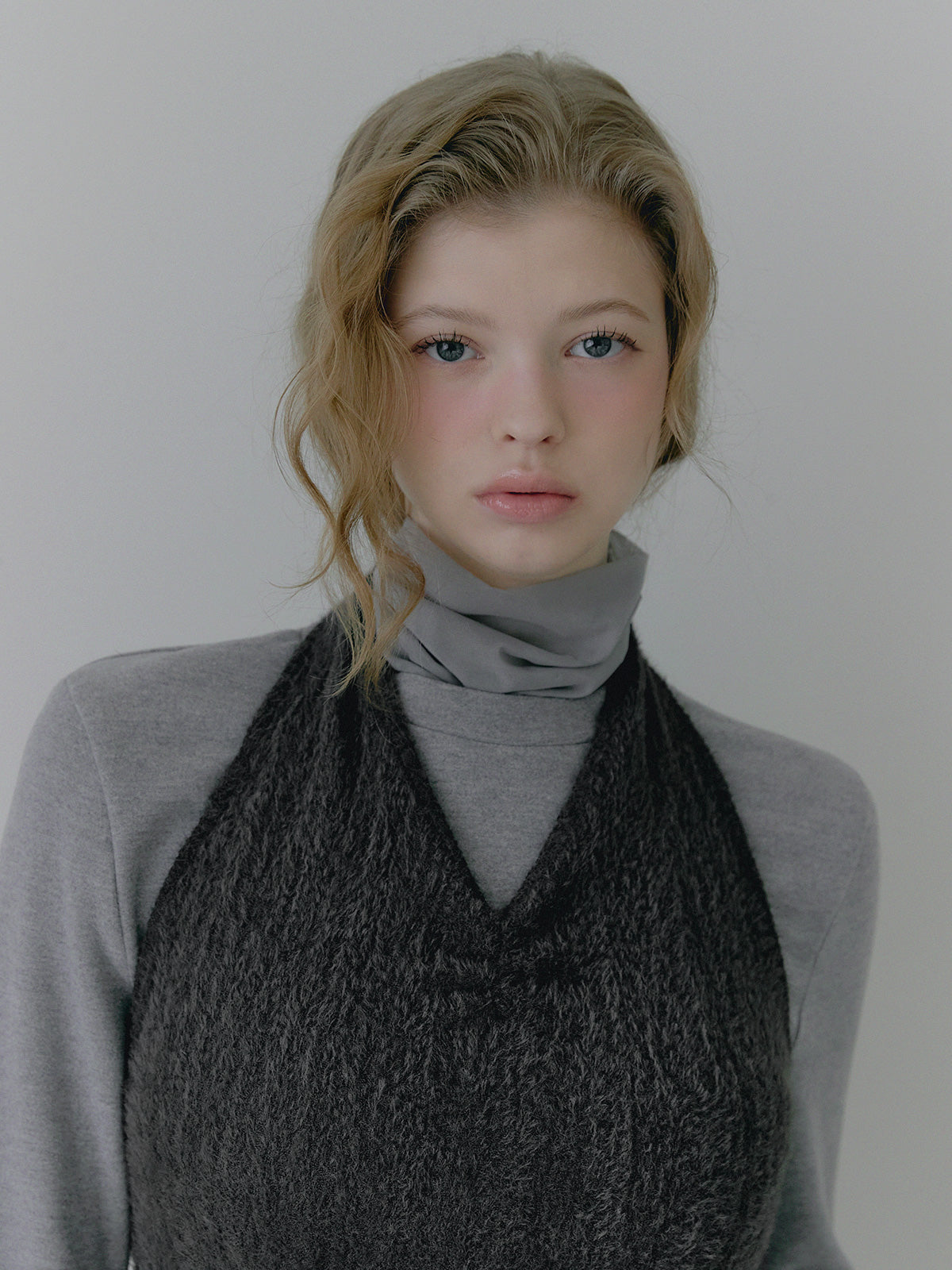 [TWEE] Áo Bustier Dây Yếm Họa Tiết Boucle Có Viền Xếp Ly