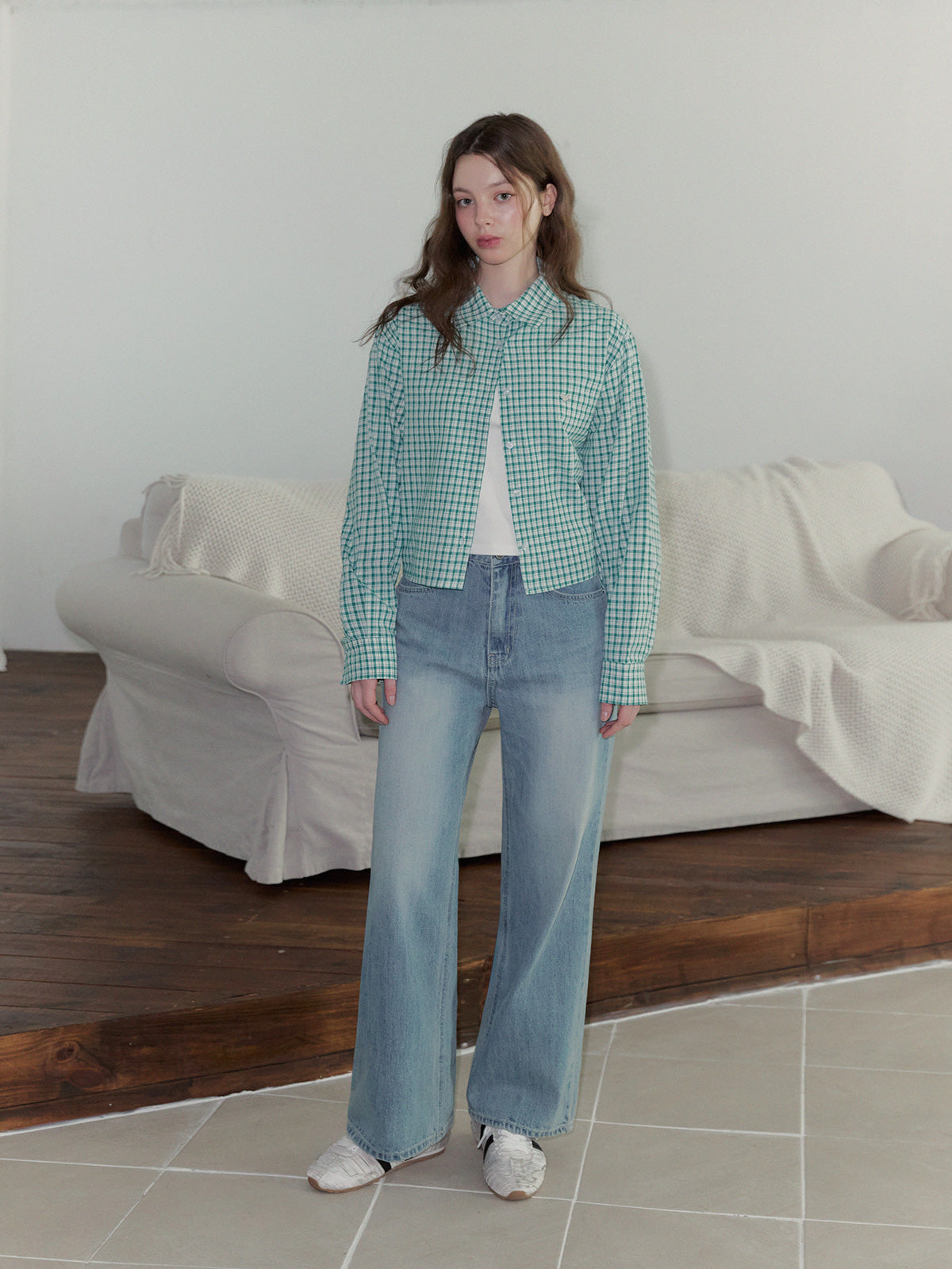 [TWEE] ネオンライト ワイドデニムパンツ