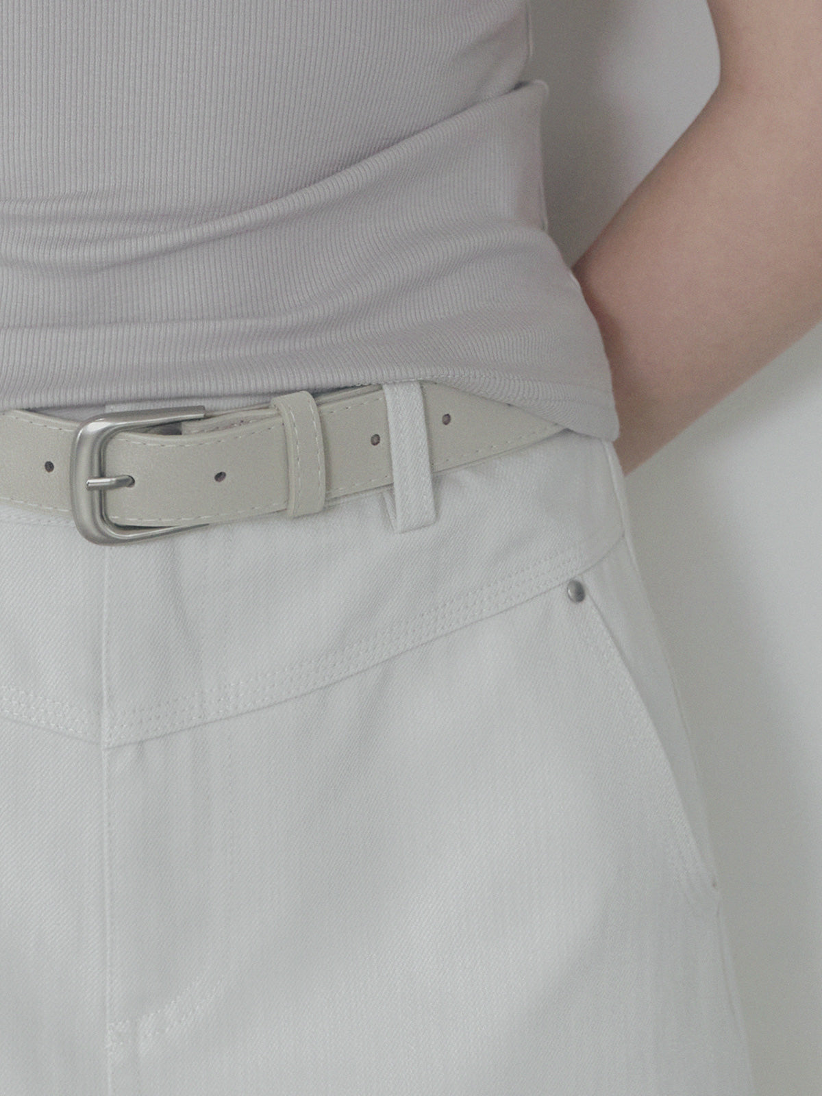 [TWEE] Jeden rivet panel cotton mini skirt (belt set)