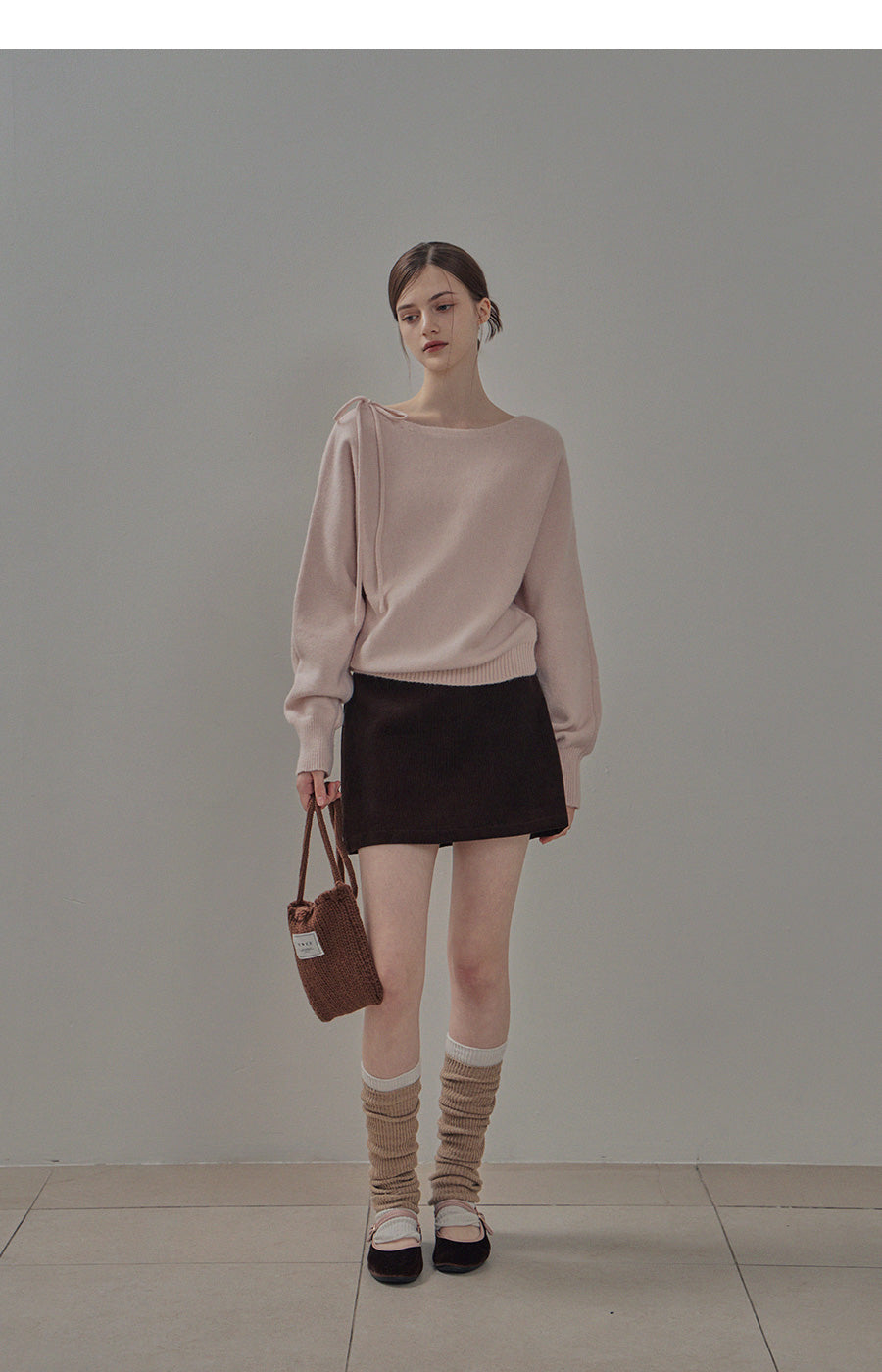 [TWEE] Haiti shoulder ribbon knit