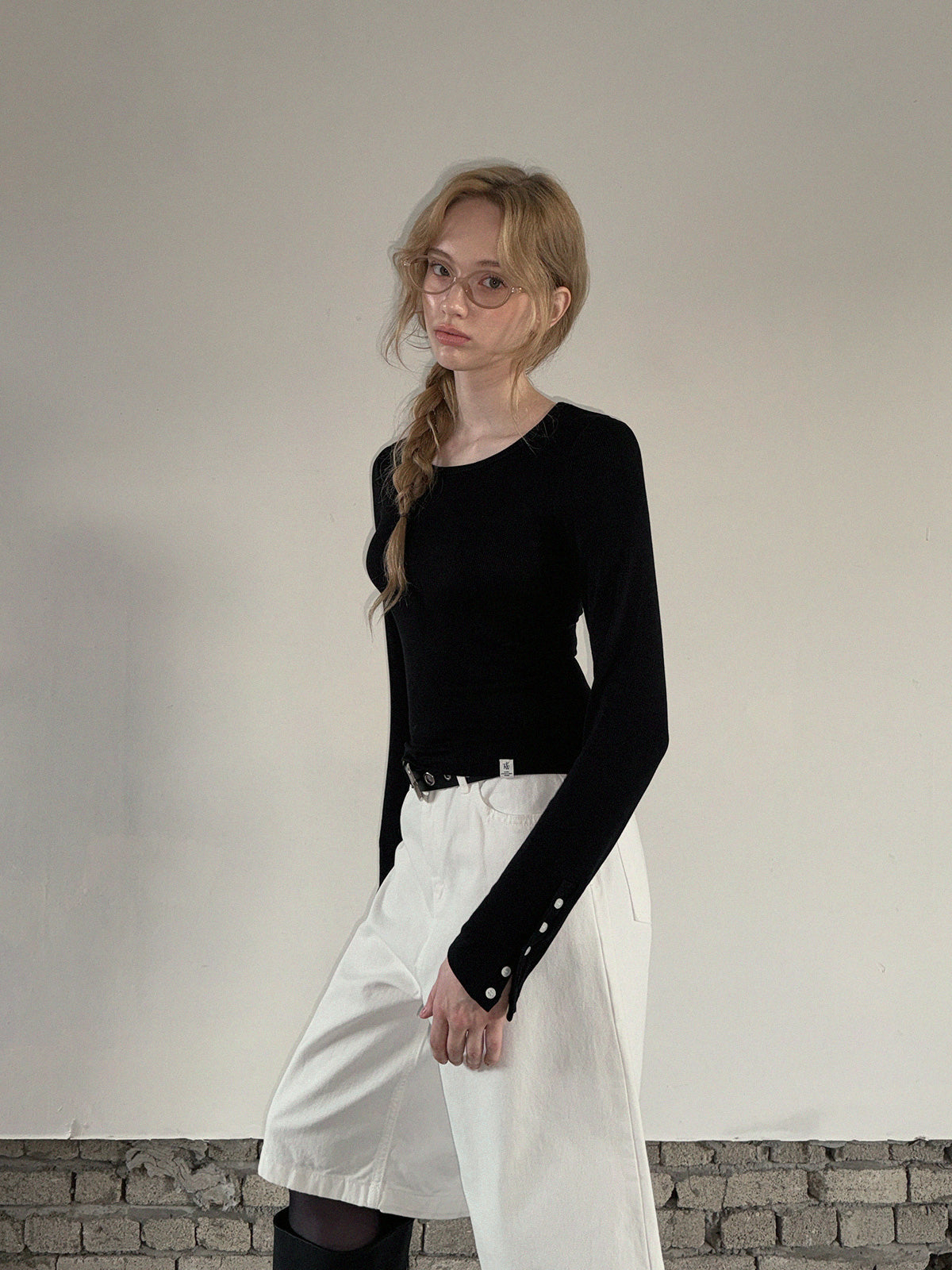 [TWEE] Nfeed Ärmel-Knopf Langarmshirt