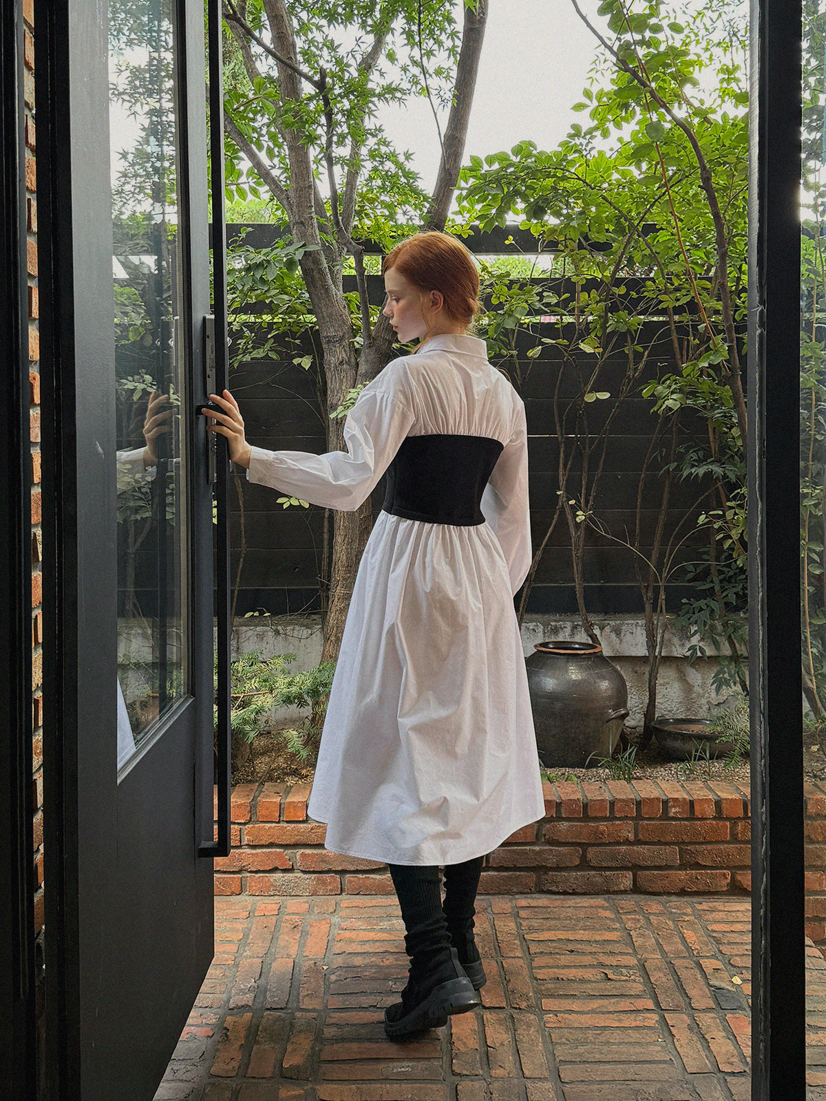 [TWEE] Bedis Scallop Shirt Long Dress
