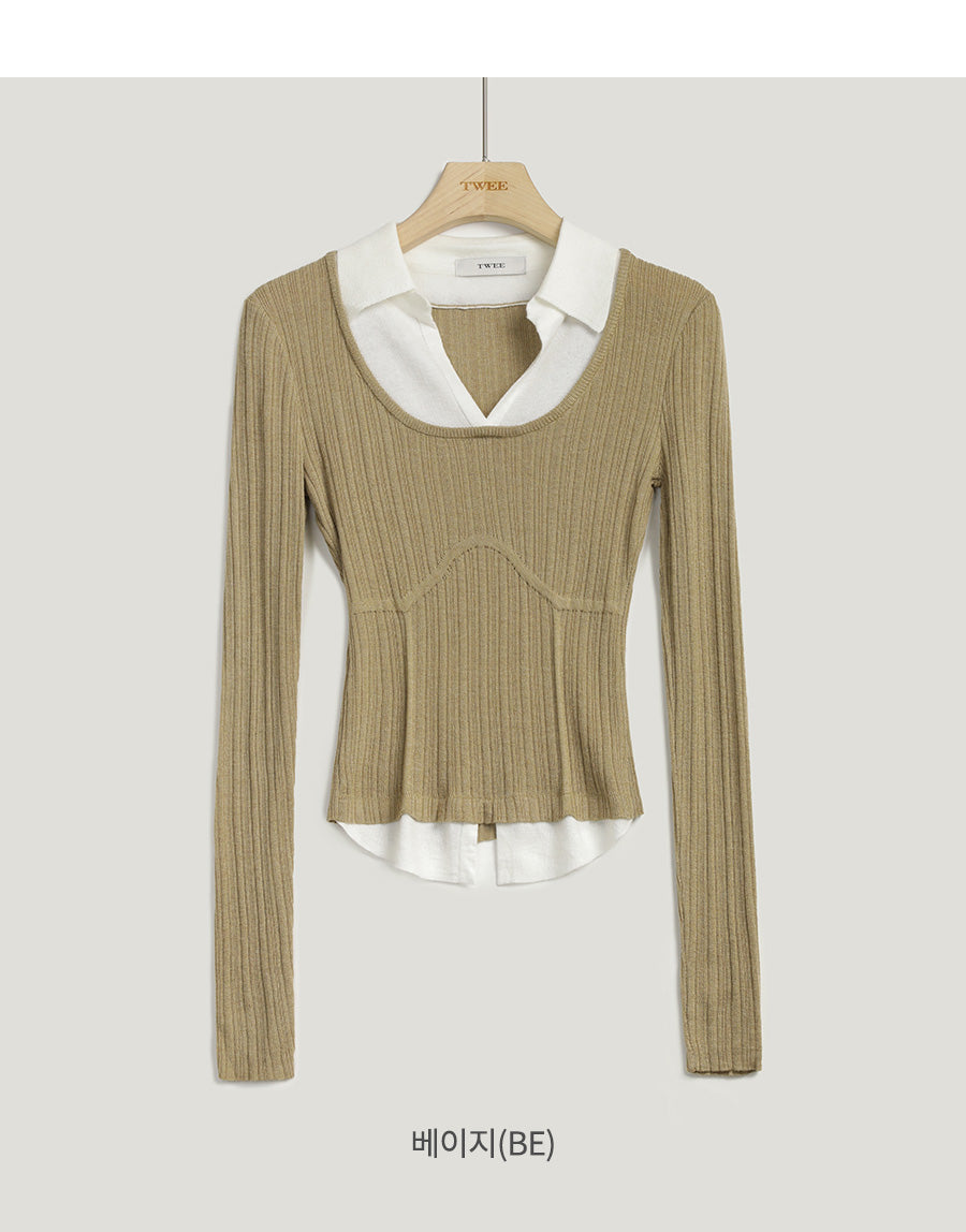 [TWEE] Bellot Two-Tone Layered Knit