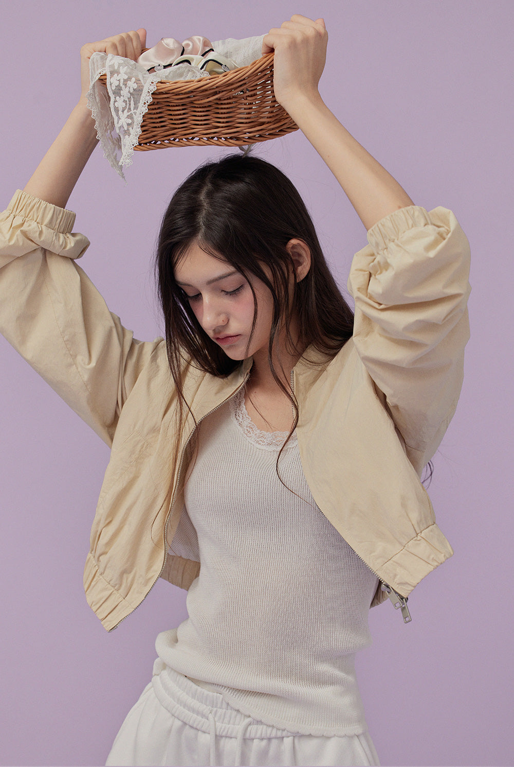 [TWEE] Teti crop blouson jumper