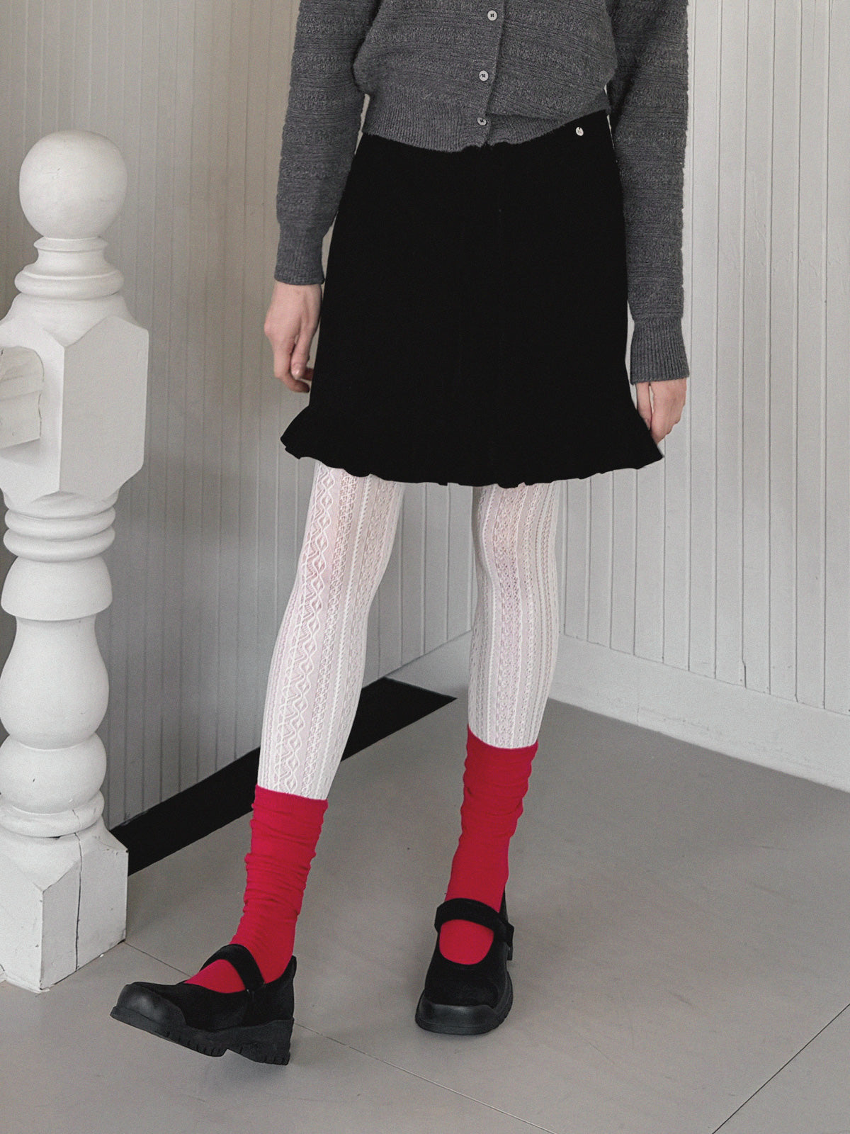 [TWEE] 추하 프릴 밴딩 미디 스커트